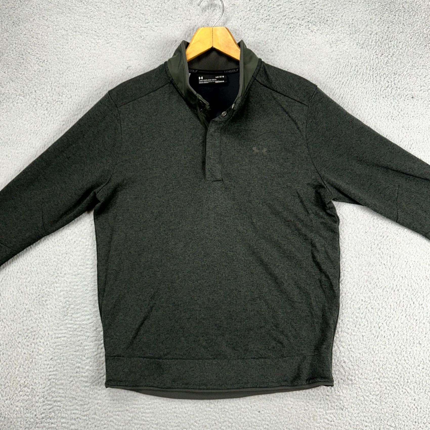 Under Armour Under Armour Storm Golf Pullover Sweatshirt Mens Large Grey Quarter Snap Logo Casual Outdoor Zip Mock Neck Breathable 1/4 Zip Size US L / EU 52-54 / 3 - 3 Thumbnail