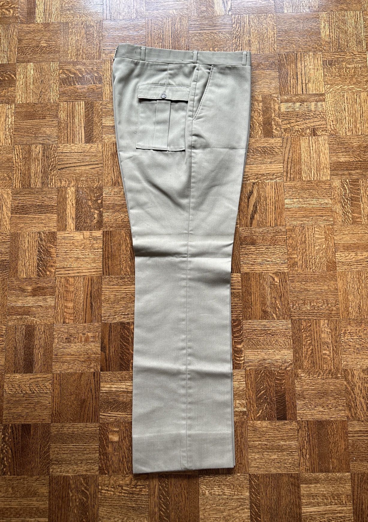 Vintage Vintage 60s Flannel Lined Khaki Trousers Pants Size US 36 / EU 52 - 2 Thumbnail