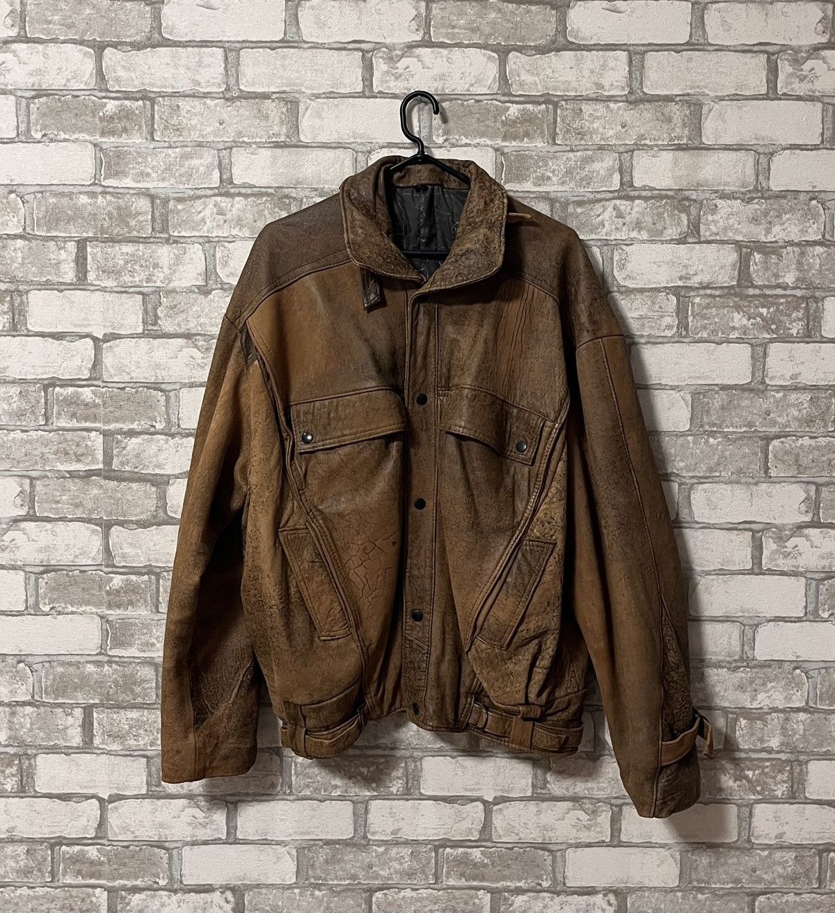 Genuine Leather × Vintage 🔥Vintage 90s Avantgarde Genuine Leather Jacket Size US XL / EU 56 / 4 - 1 Thumbnail