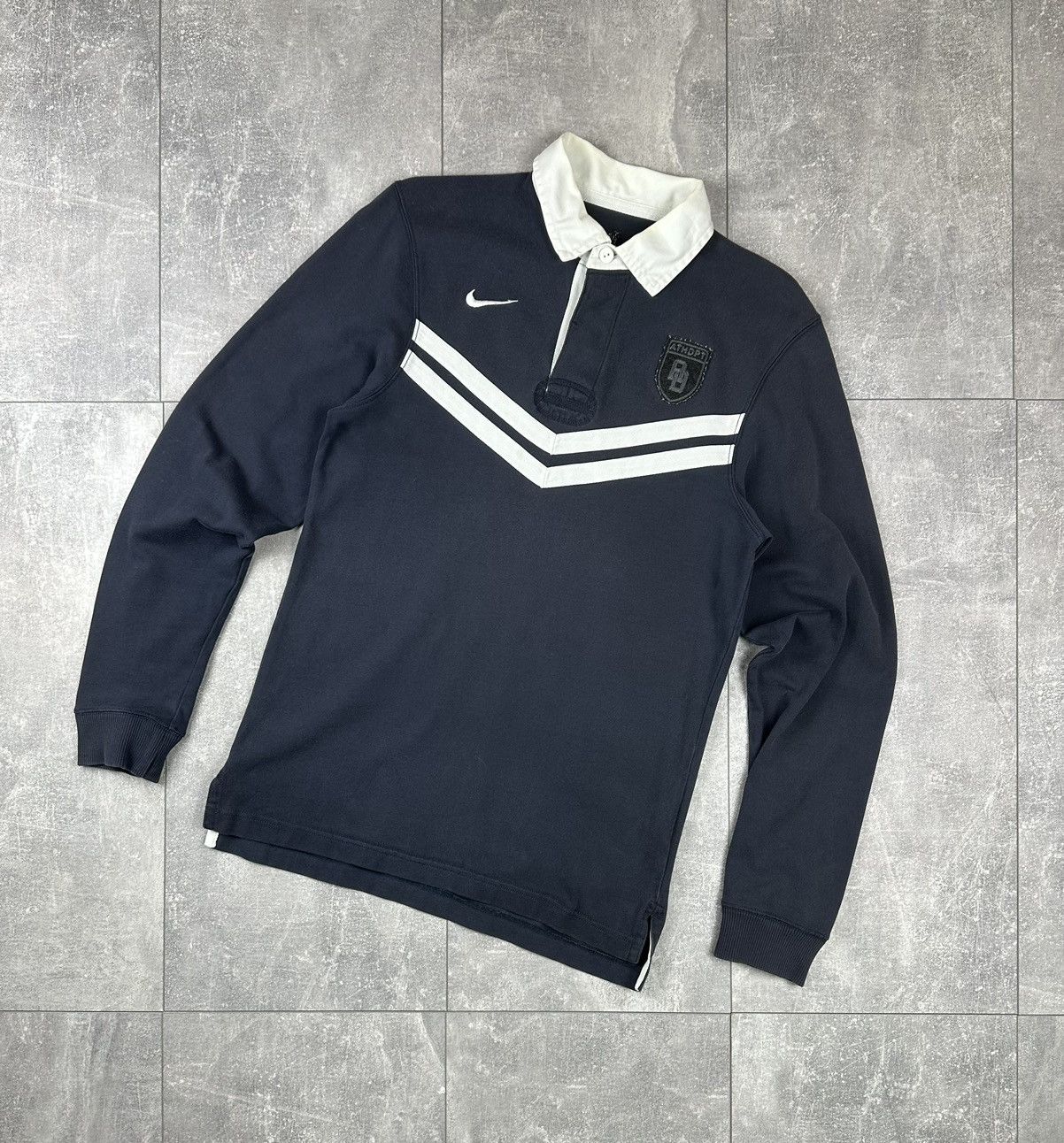 Nike Nike Adepth Vintage Retro Rugby Jersey Long Sleeve Size US S / EU 44-46 / 1 - 2 Thumbnail