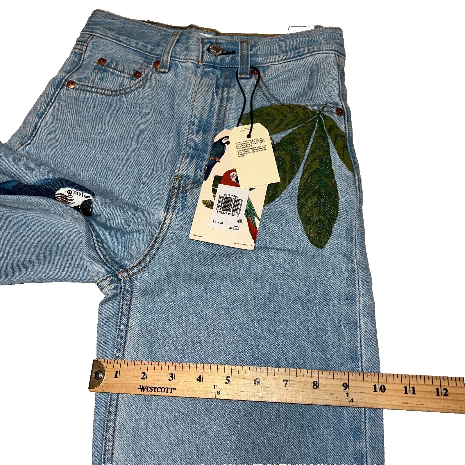 Levi's New Levi’s X Farm High Loose Women’s Jeans Parrot Size 23X31 Size 23" - 12 Thumbnail