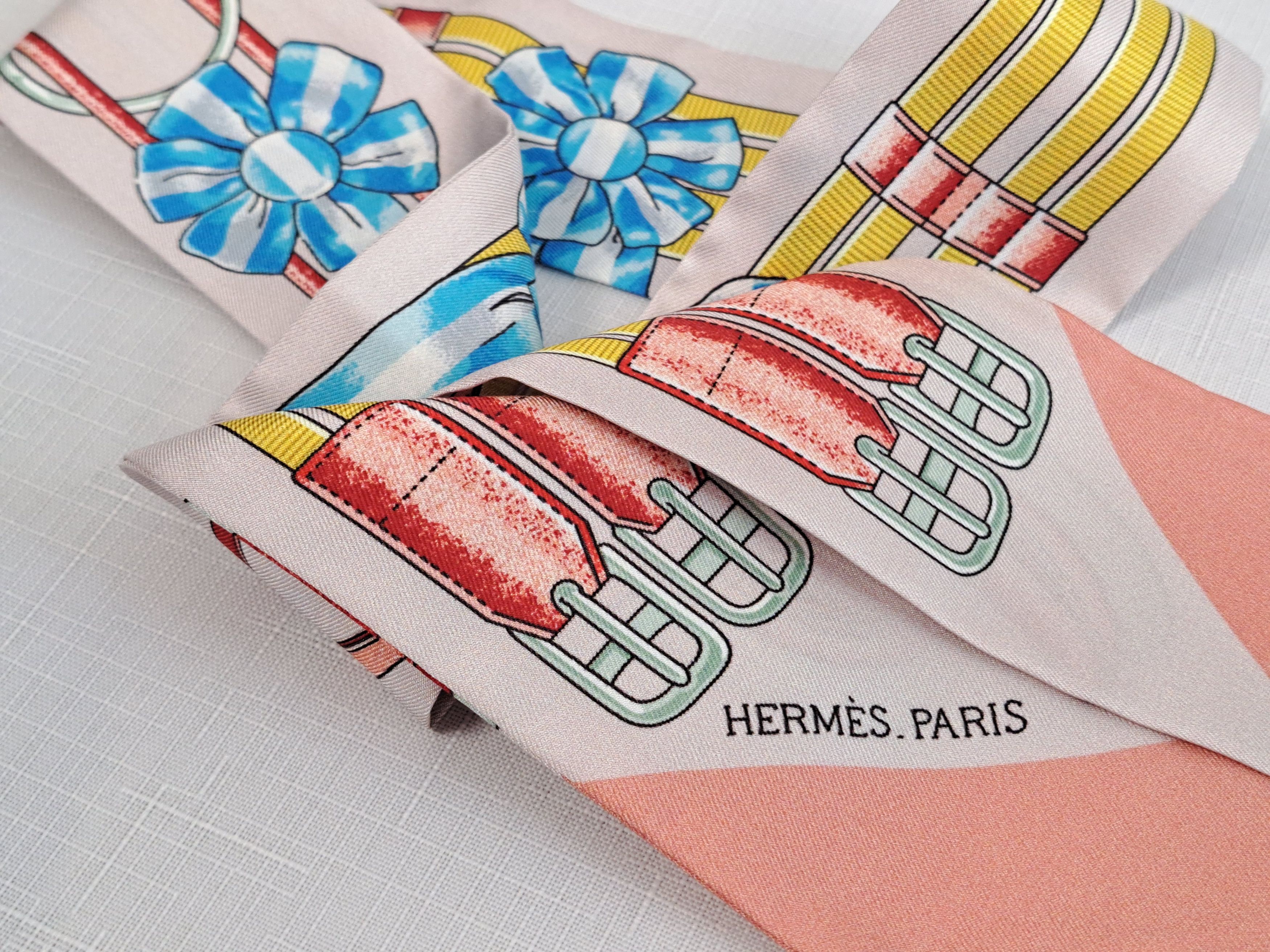 Hermes HERMES Paris silk twilly scarf. Size ONE SIZE - 12 Thumbnail