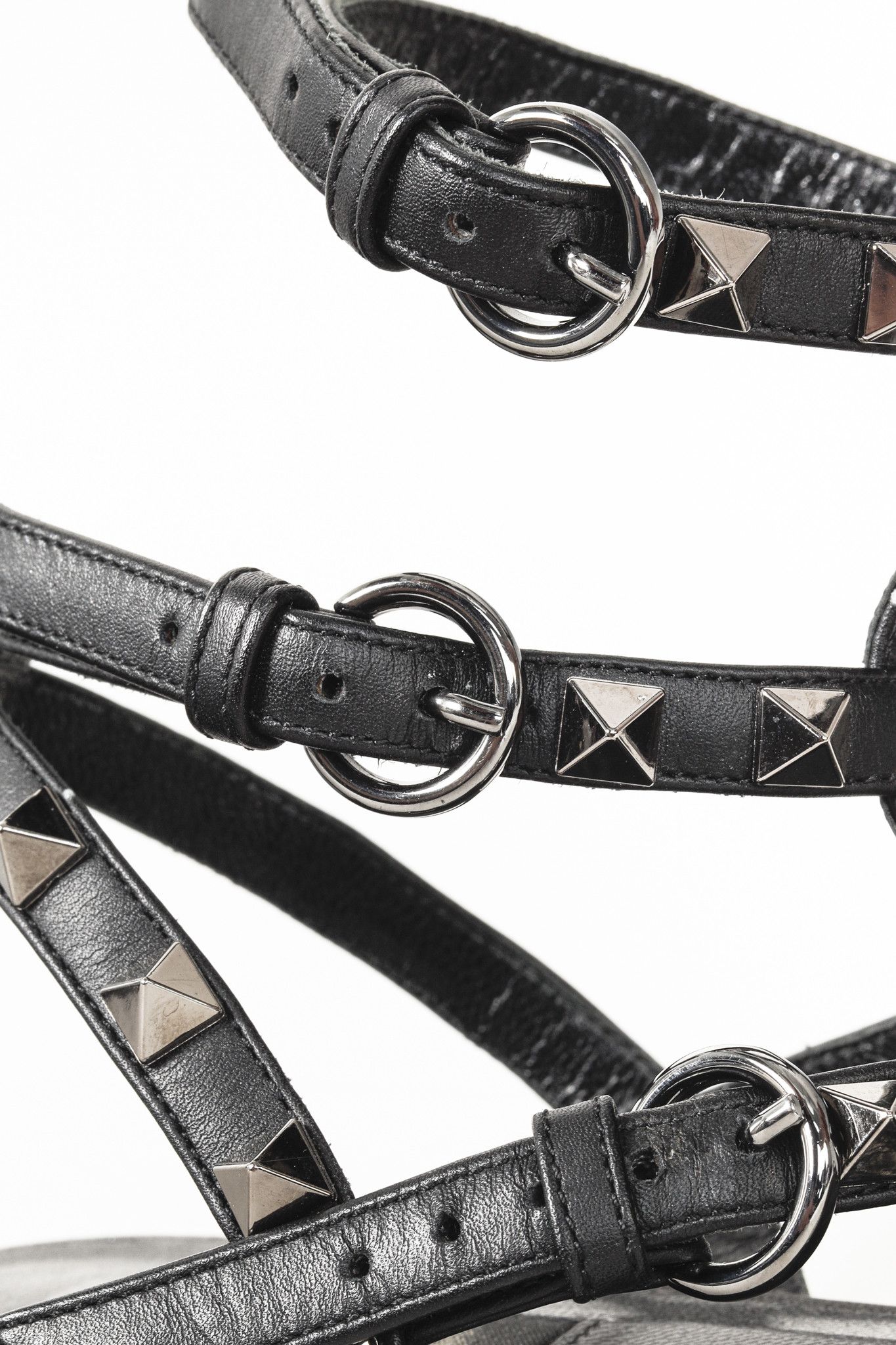 Valentino Valentino Garavani Flat Black Rockstud Gladiator Sandal Size US 7 / IT 37 - 8 Thumbnail