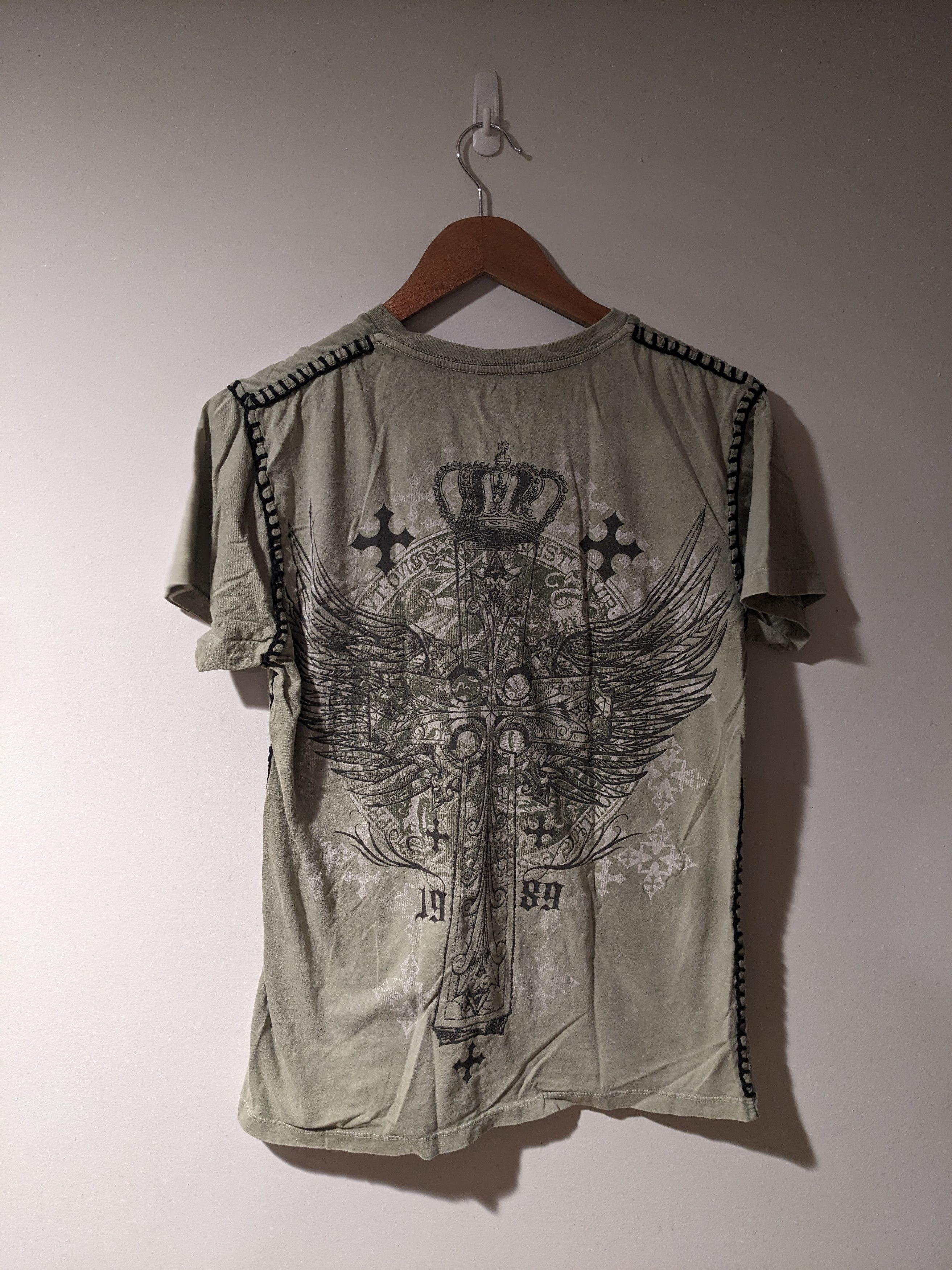 Affliction × Vintage Vintage Y2K Affliction Inspired Cross Womans T-Shirt Size L / US 10 / IT 46 - 1 Thumbnail