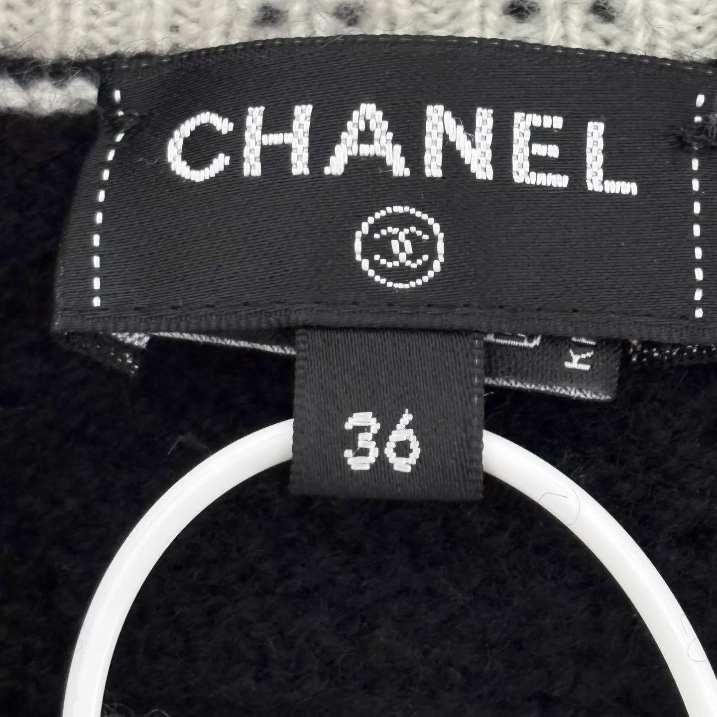 Chanel Chanel 22C B&W Panda Crew Cutout Distressed Sweater Women's Size XS / US 0-2 / IT 36-38 - 6 Thumbnail