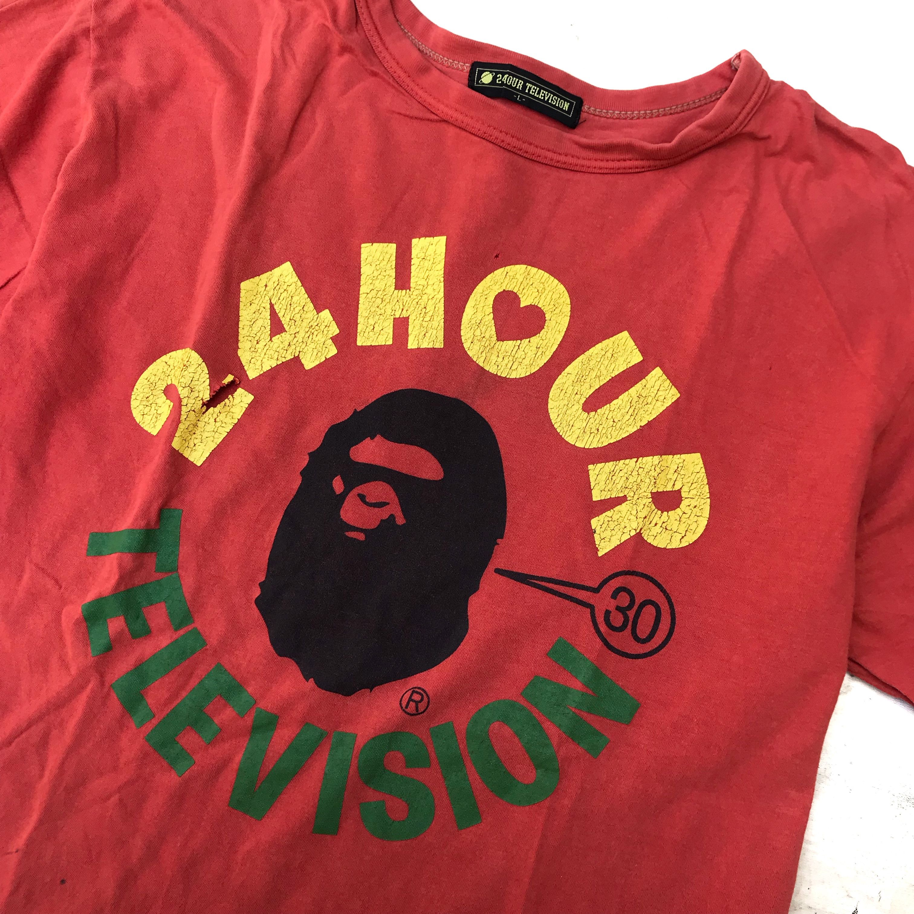 Bape A Bathing Ape 24 Hour Television Bape T Shirt Tee Orange Size US L / EU 52-54 / 3 - 4 Thumbnail
