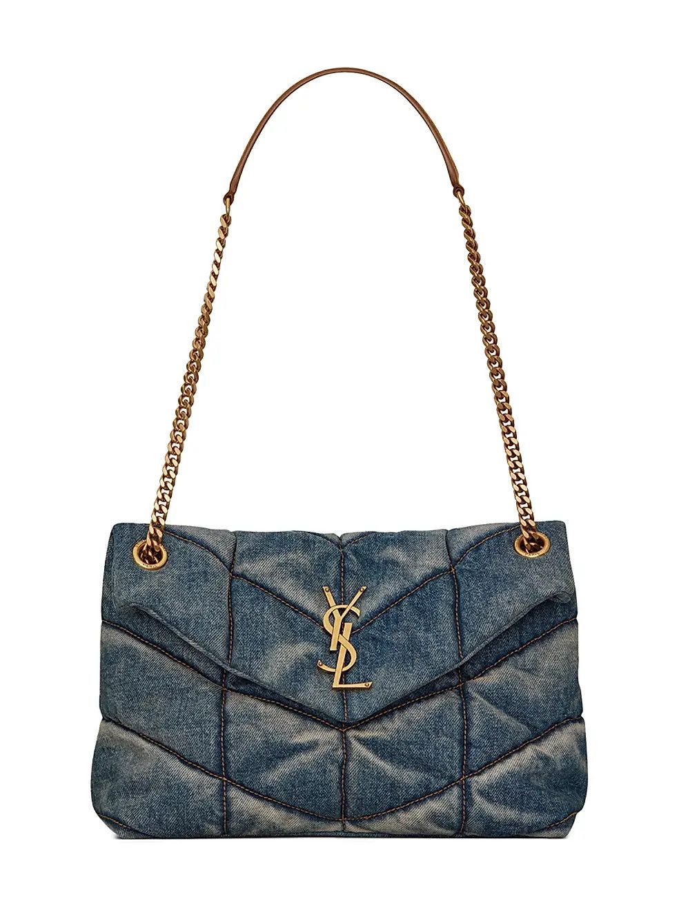 Saint Laurent Paris o1s1wg111125 Size: S / Puffer Small Denim Shoulder Bag Blue Size ONE SIZE - 2 Thumbnail