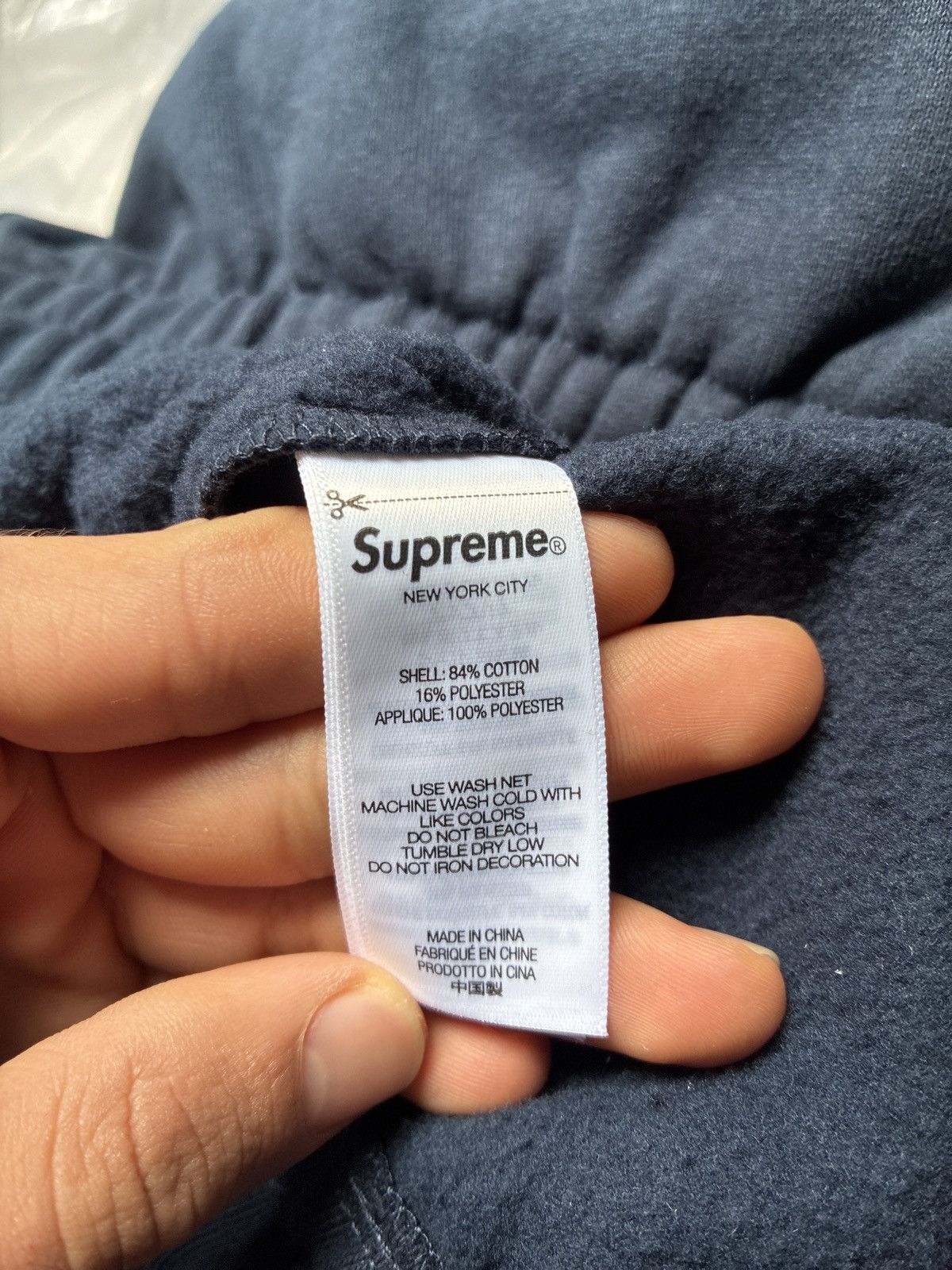 Supreme Supreme Washed Navy Satin Appliqué Sweatpants Joggers S Size US 30 / EU 46 - 8 Thumbnail
