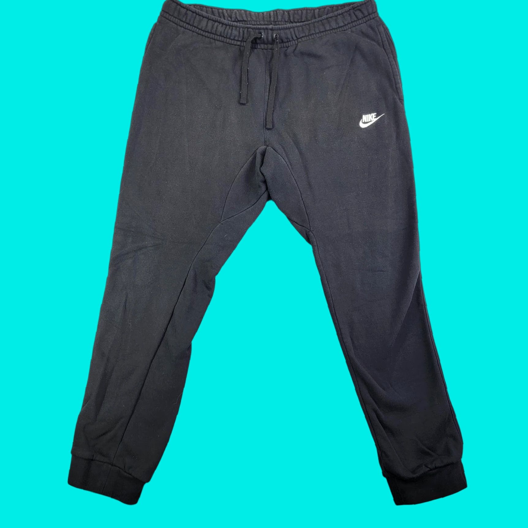 Nike Nike Sweatpants Mens Large Black Fleece Joggers Elastic Waist Pockets Athletic Size US 33 - 1 Thumbnail