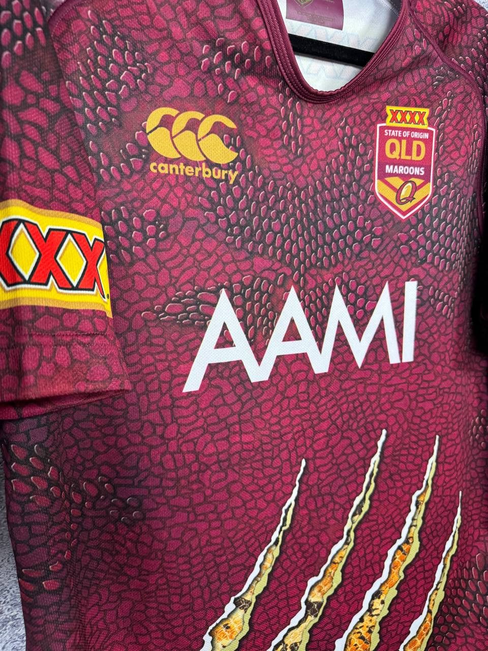 Canterbury of New Zealand QLD Maroons State Of Origin 2009 NRL Canterbury Jersey Size US L / EU 52-54 / 3 - 6 Thumbnail