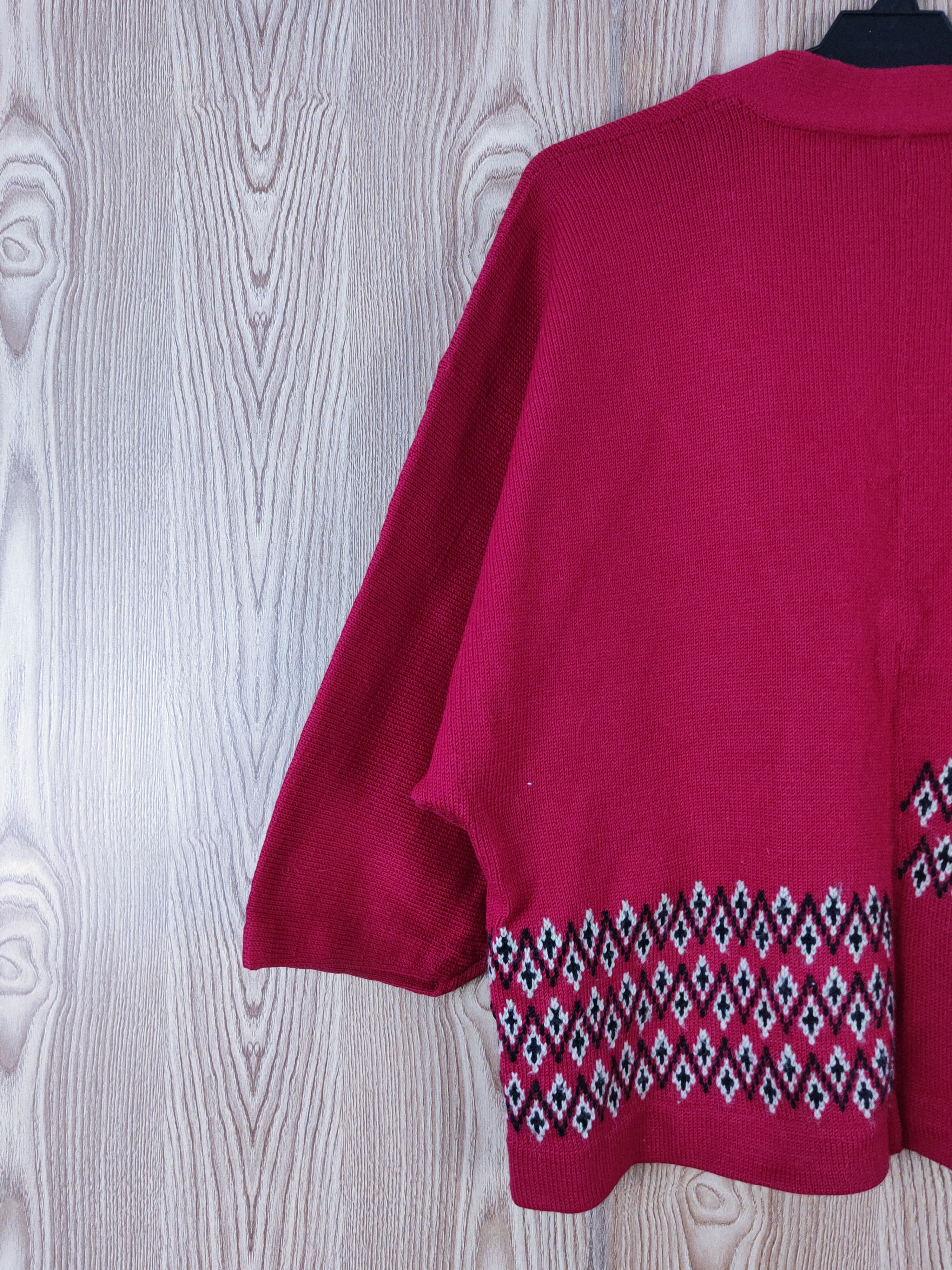 Japanese Brand Japan Dark Pink Knitwear Short Kimono cardigan #W751 Size L / US 10 / IT 46 - 9 Thumbnail