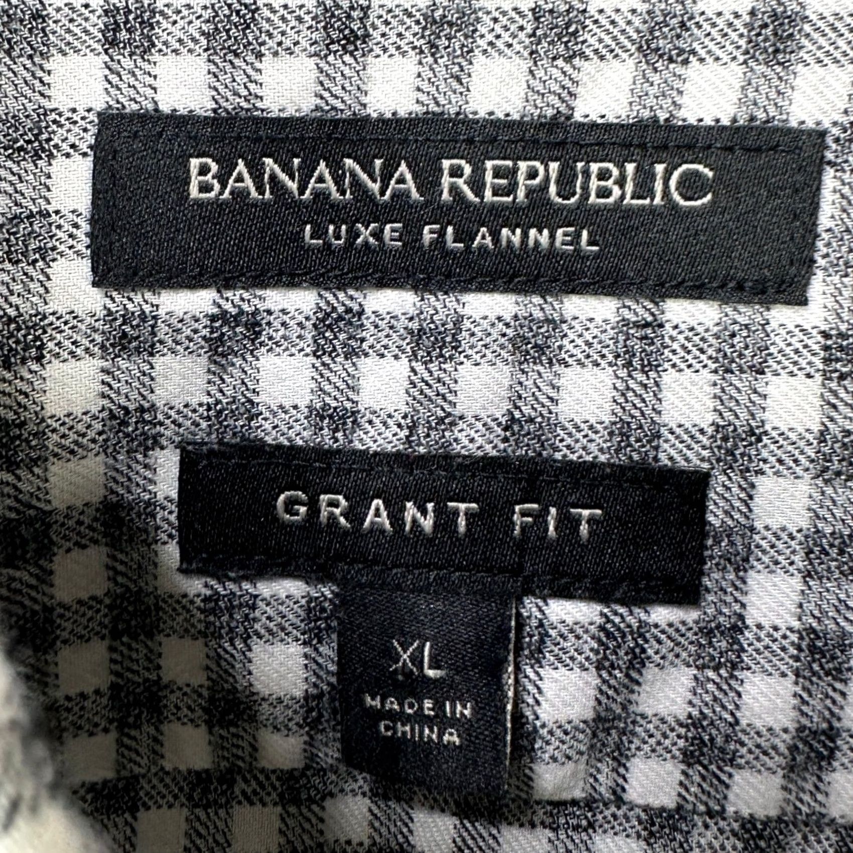 Banana Republic Banana Republic Luxe Flannel Shirt Mens XL Gray Gingham Button-Down Size US XL / EU 56 / 4 - 4 Thumbnail