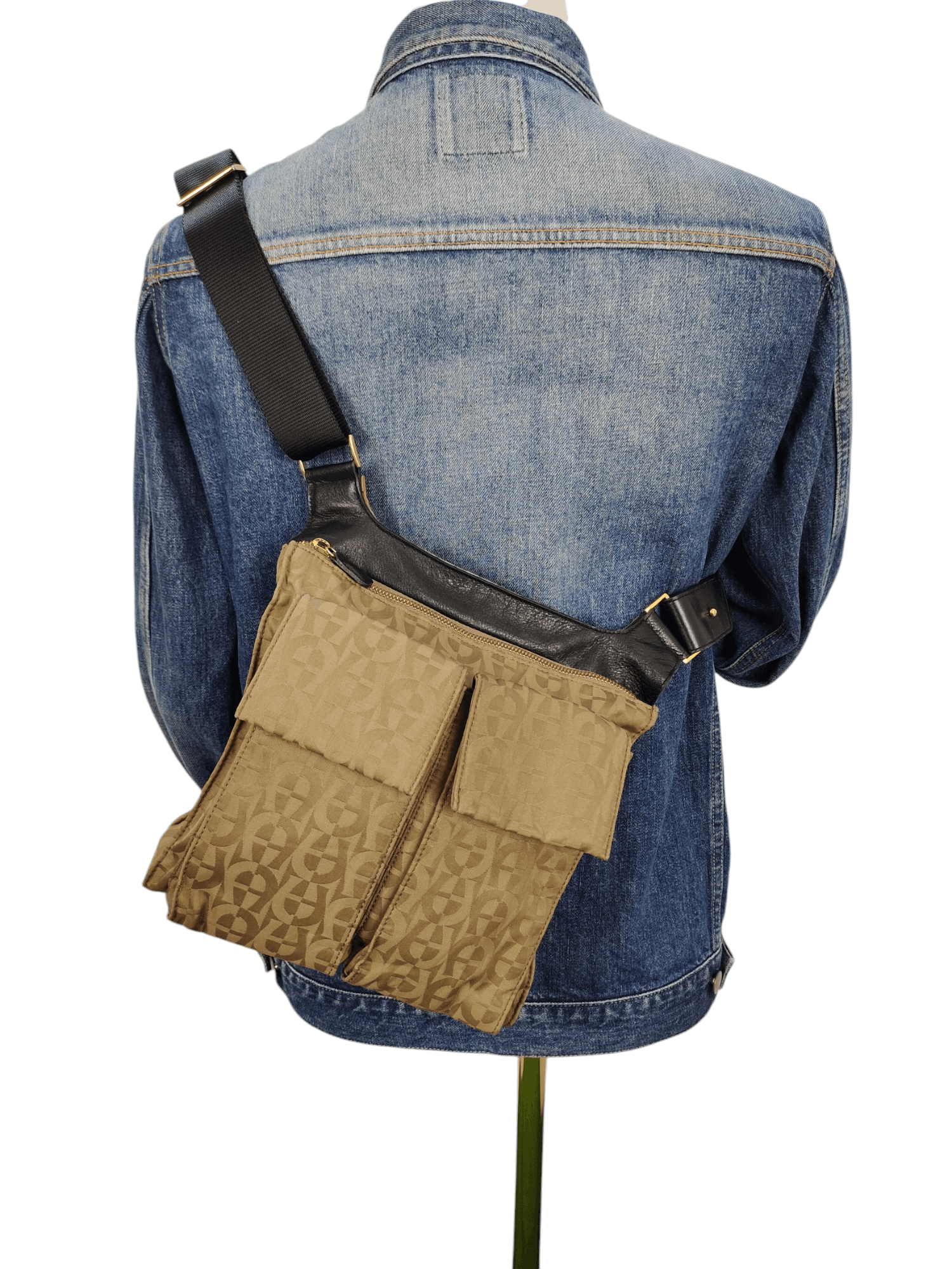 Aigner Vintage Aigner Zucca Logo Cotton Leather Sling Shoulder Bag Size ONE SIZE - 1 Thumbnail