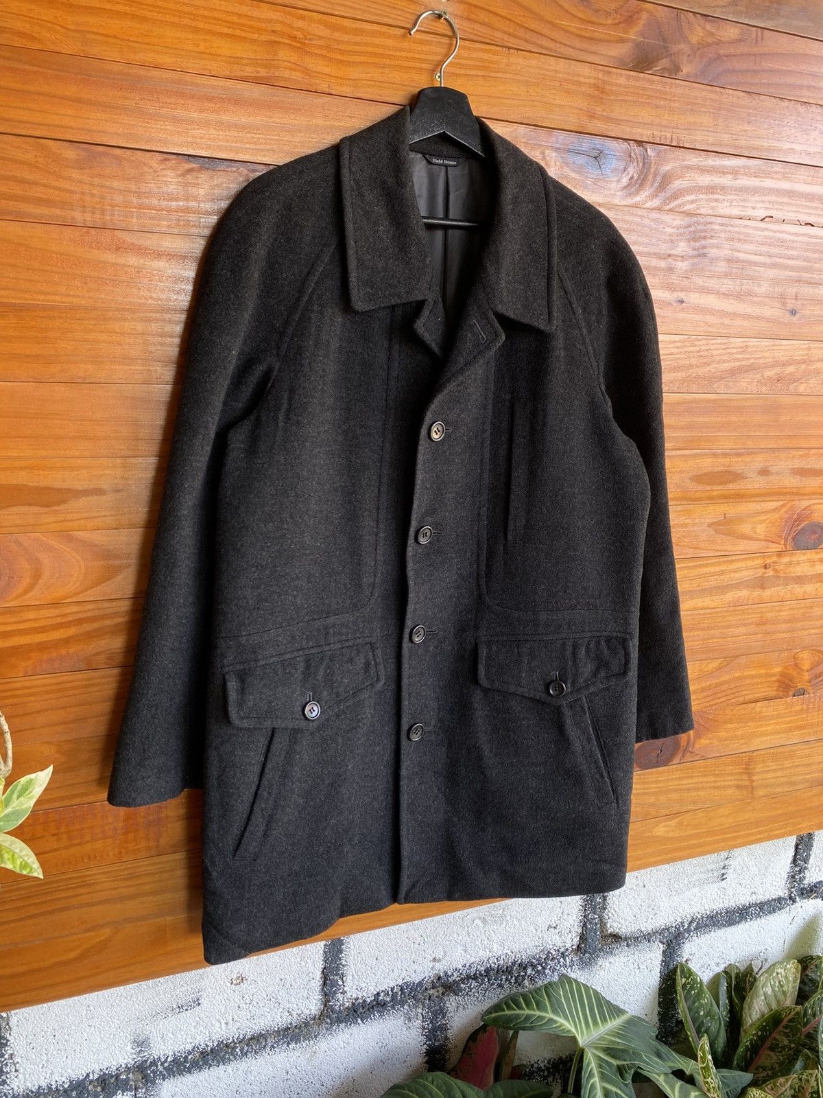 Japanese Brand Field House Cashmere Blend Wool Coat Dark Grey Outerwear Size US M / EU 48-50 / 2 - 5 Thumbnail
