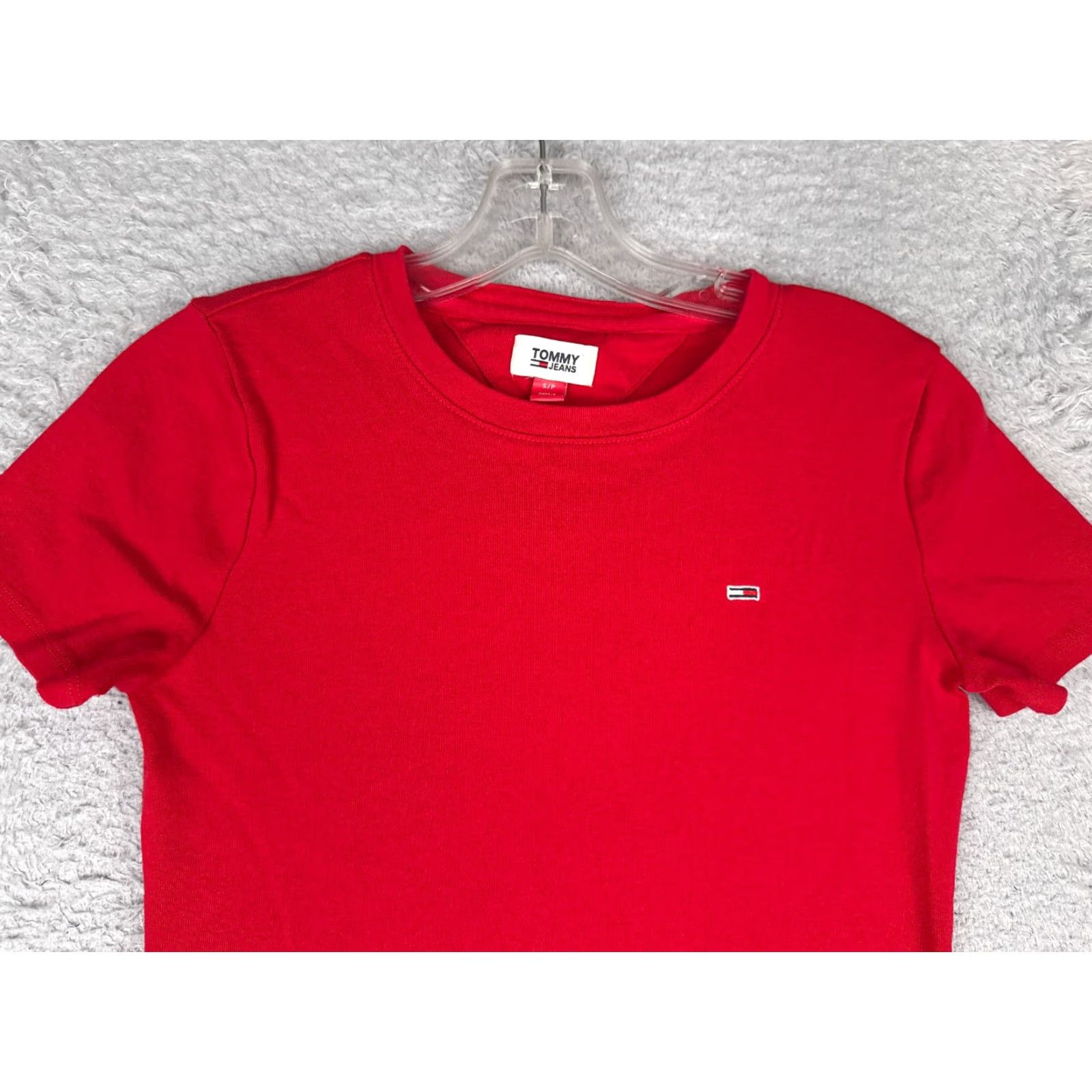 Tommy Hilfiger Tommy Hilfiger Shirt Women Red Short Sleeve Crew Neck 100% Cotton Smal Jeans Size S / US 4 / IT 40 - 4 Thumbnail