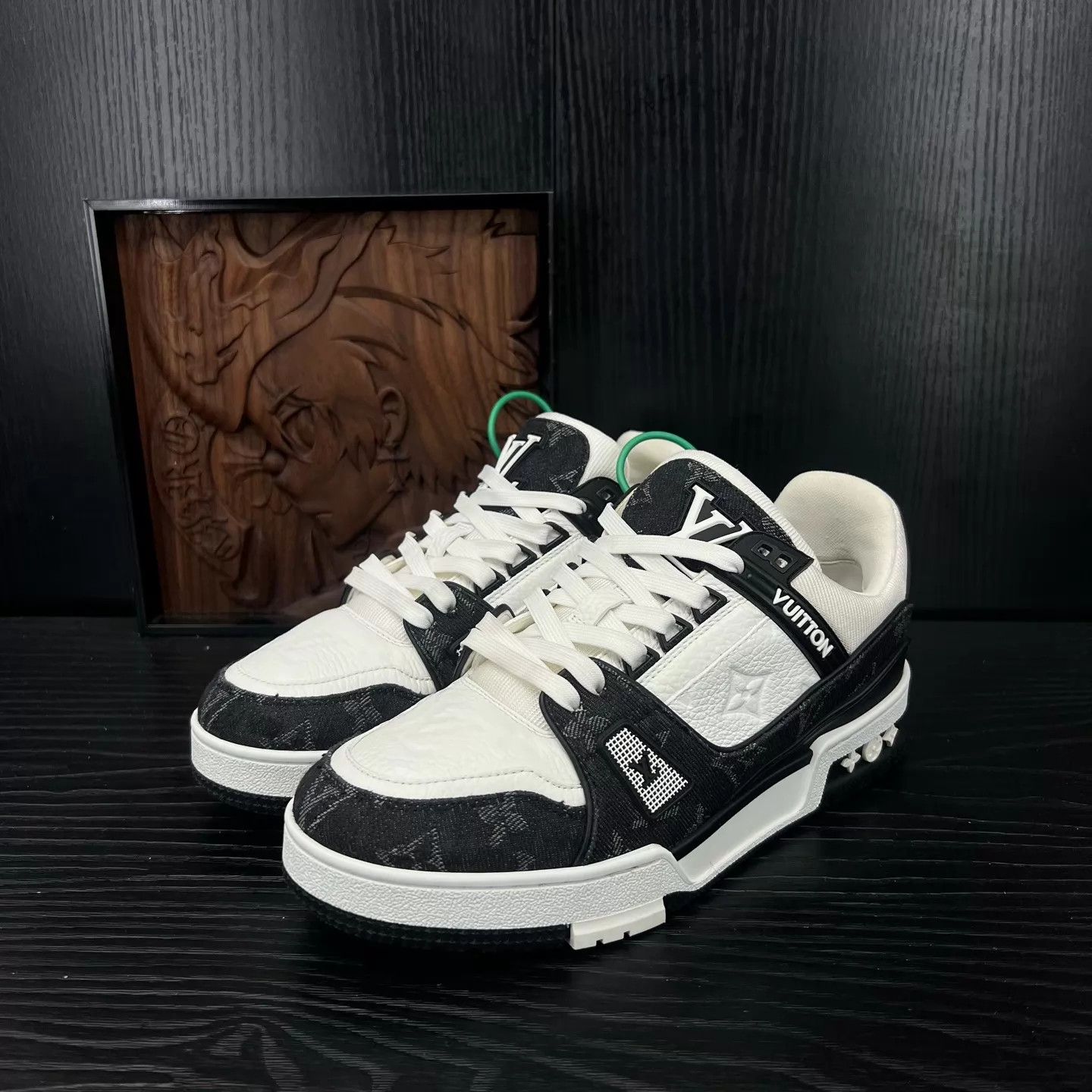 Louis Vuitton LV 25 Trainer Black White Denim 37.5 Worn Box & Acc Size US 7 / IT 37 - 1 Thumbnail