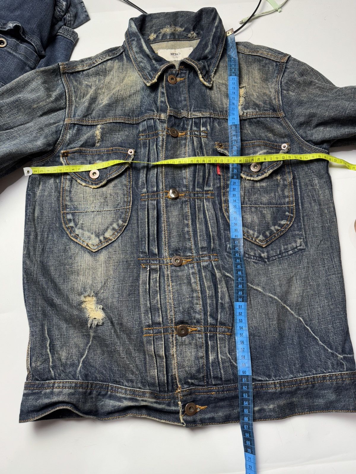 Hysteric Glamour × If Six Was Nine × Japanese Brand Distressed Buckle Back Washed Nero Type 2 Denim Jacket Size US M / EU 48-50 / 2 - 6 Thumbnail