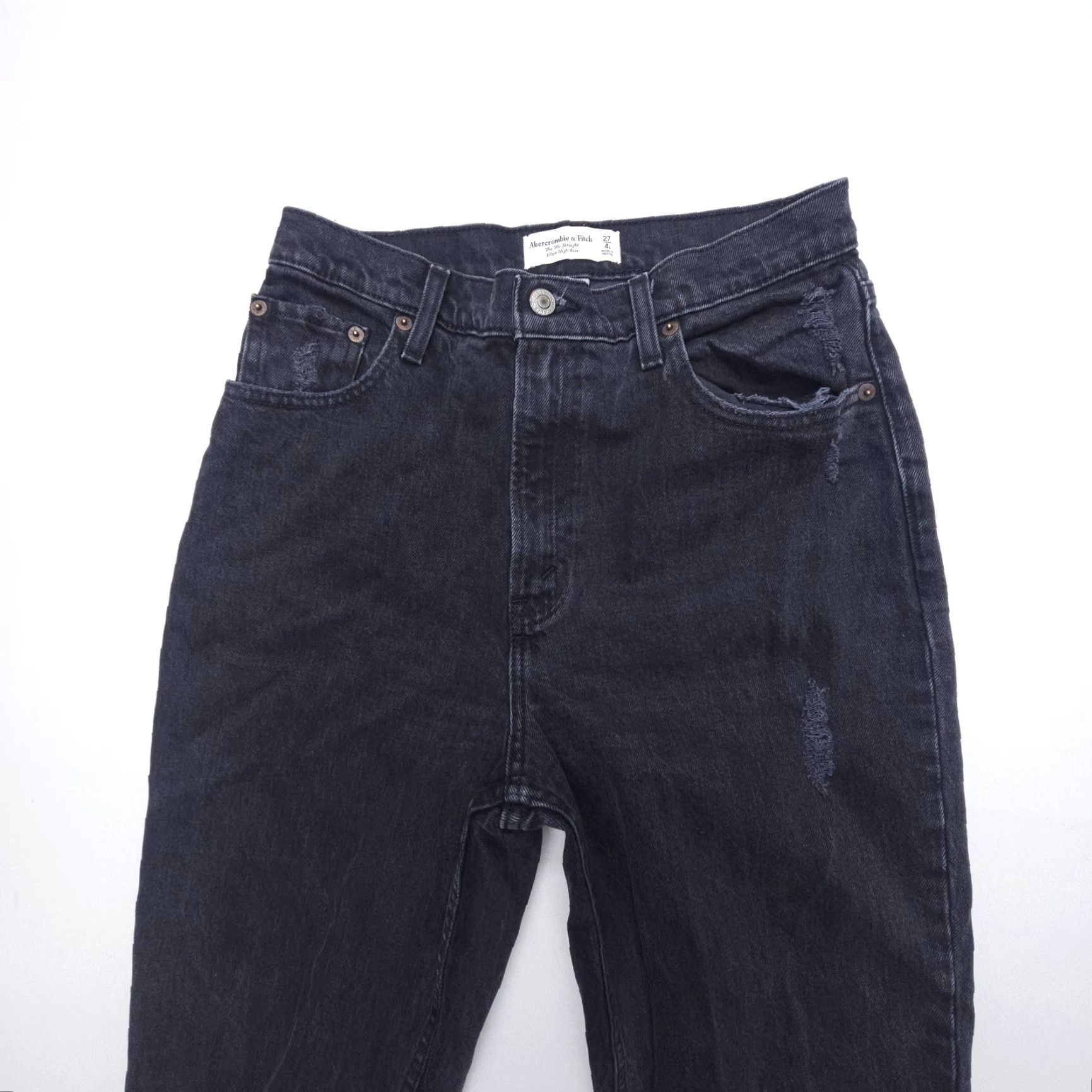 Abercrombie & Fitch VINTAGE Abercrombie & Fitch The 90s Straight Ultra High Rise Jeans Womens 27 / 4L Black Size 27" / US 4 / IT 40 - 4 Thumbnail