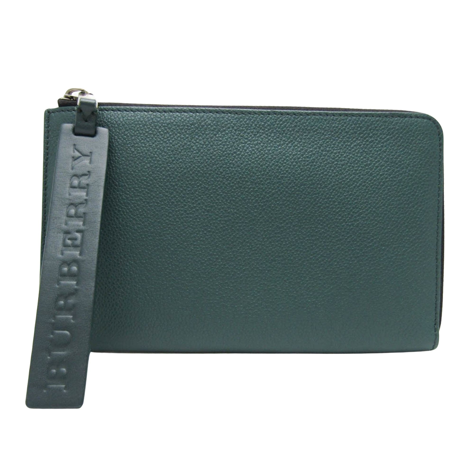 Burberry - Green Leather Clutch Bag (Pre-Owned) Size ONE SIZE - 1 Thumbnail