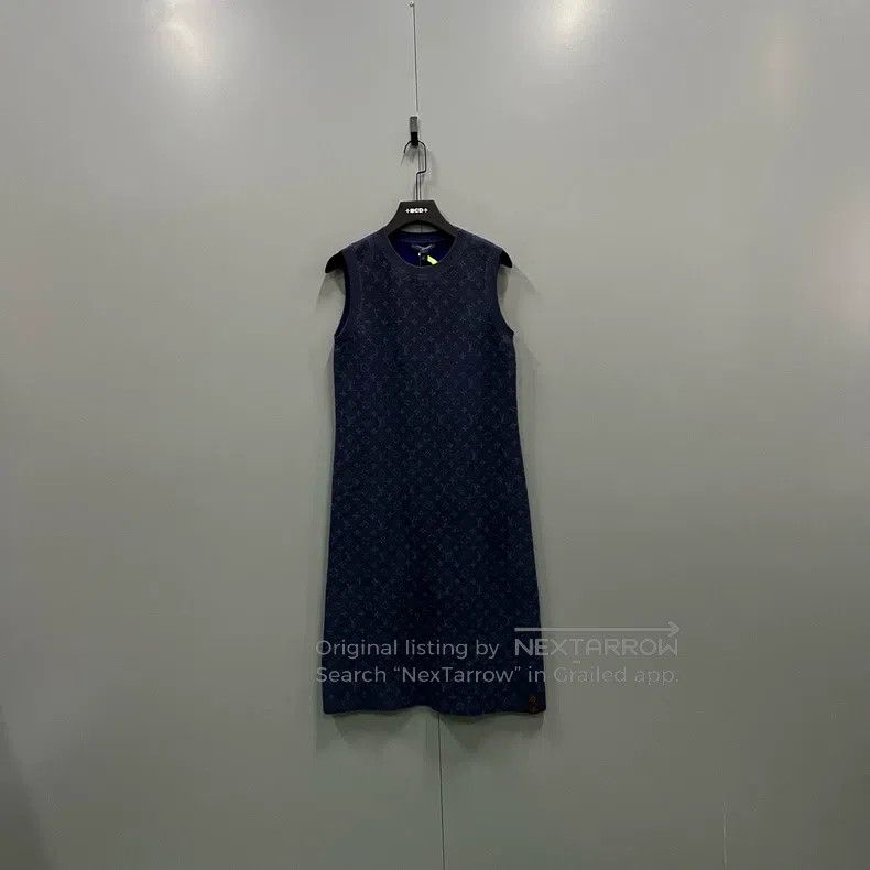 Louis Vuitton Louis Vuitton Navy blue full-print presbyopic knit sleevel Size L / US 10 / IT 46 - 1 Thumbnail