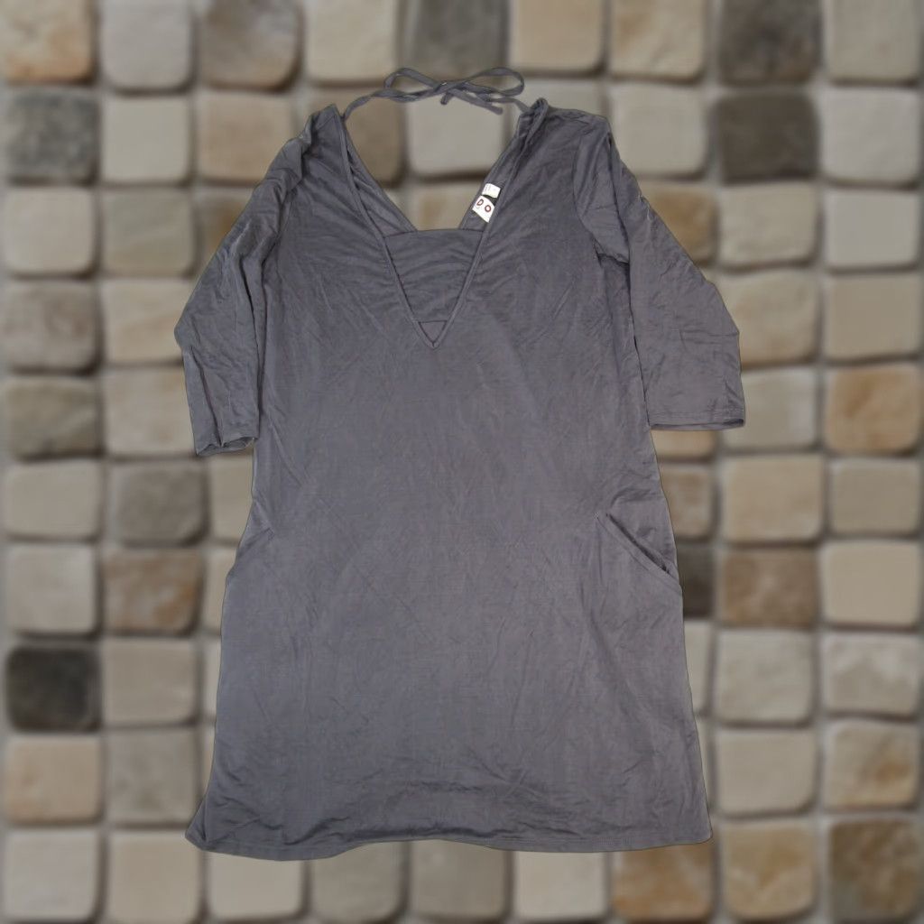 Vintage VINTAGE Dolan Dress Womens Medium Gray Halter Fit & Flare Casual Business 3/4 Sleeve Short Size M / US 6-8 / IT 42-44 - 1 Thumbnail