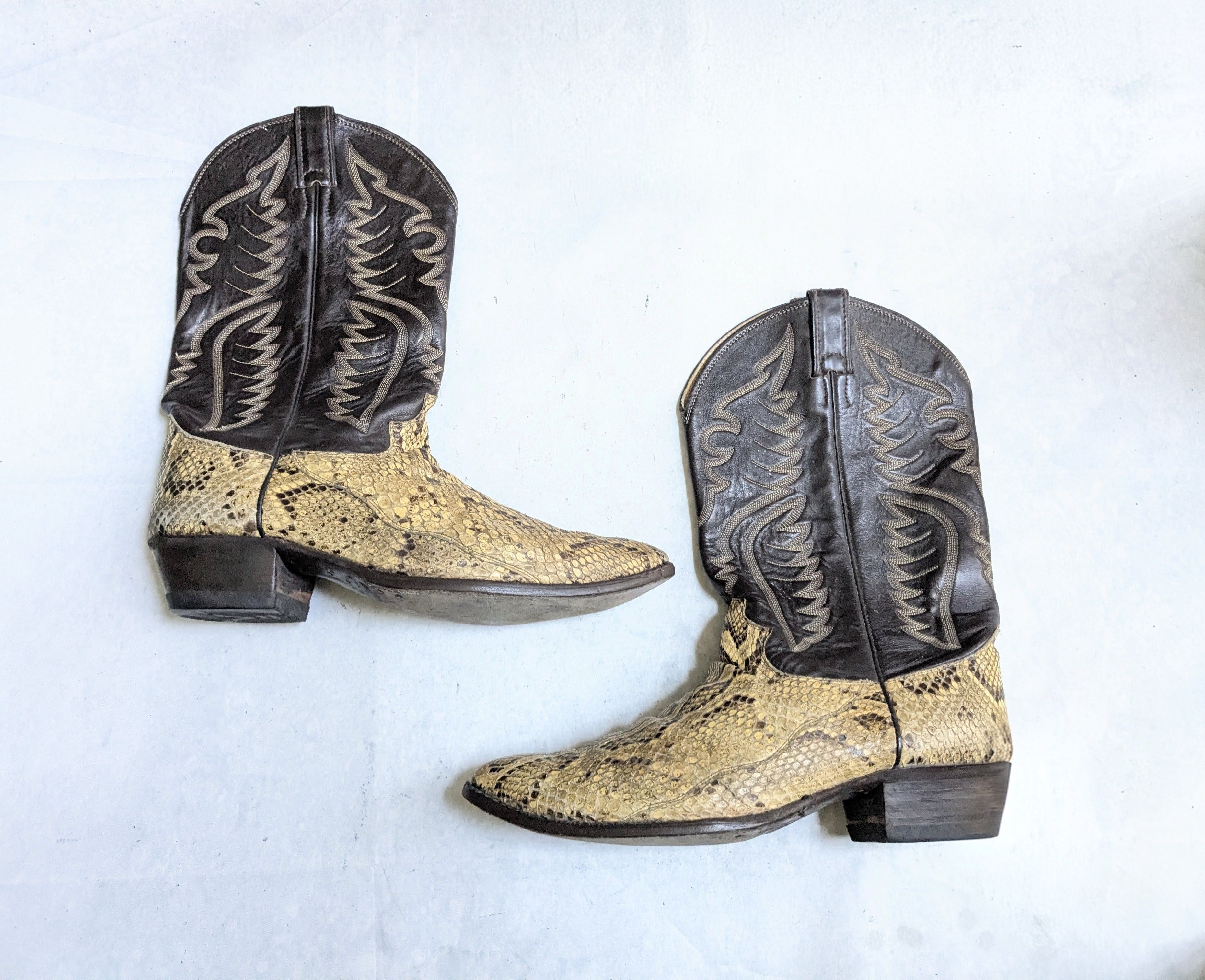 Justin Boots Justin Cowboy Boots Python Snakeskin 13 E Wide USA Size US 13 / EU 46 - 1 Thumbnail
