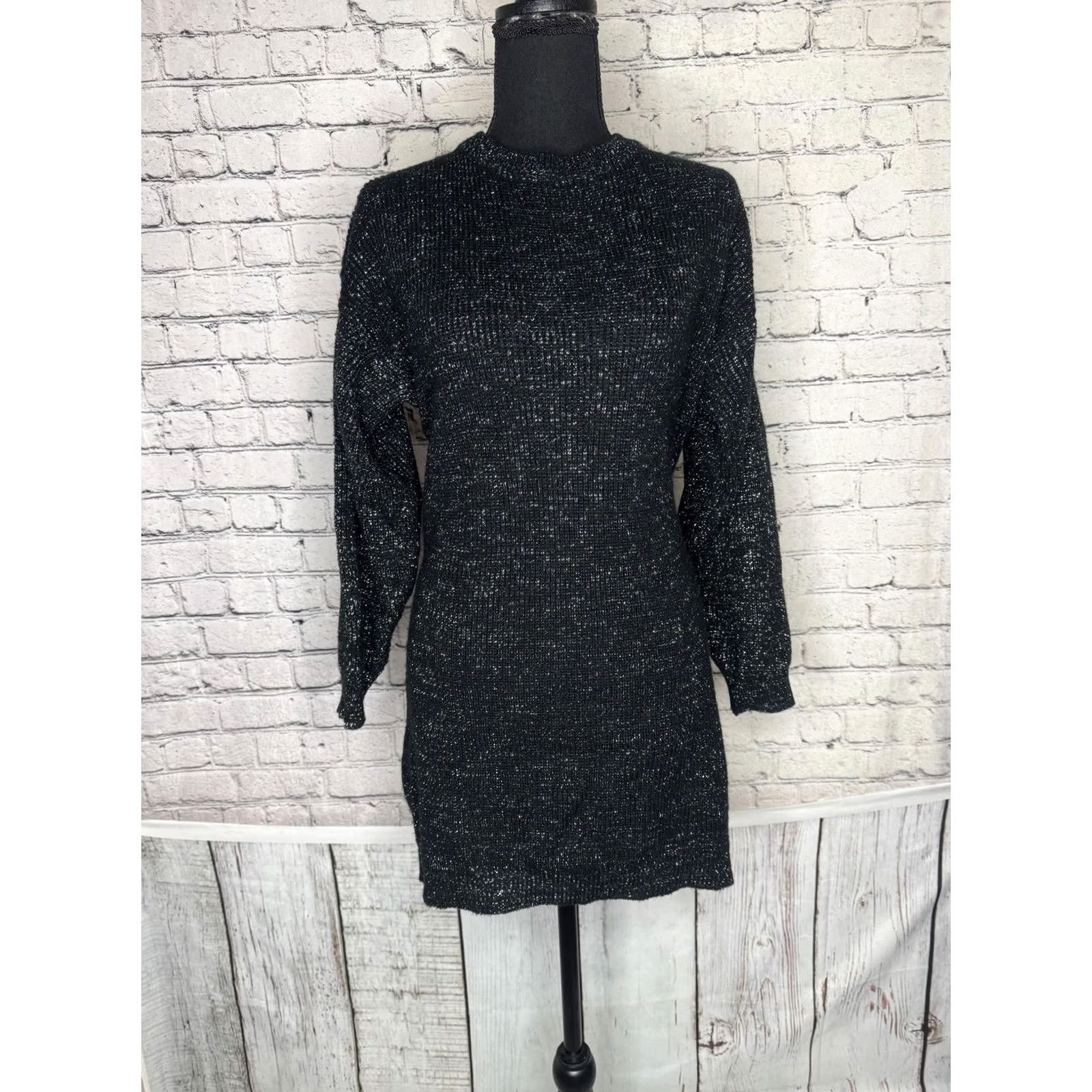 Vintage VINTAGE Gitano Plus Size Black Metallic Knit Sweater Dress Size 38 3X Women Knit sweater dress Mens? Size XXL / US 16-18 / IT 52-54 - 5 Thumbnail