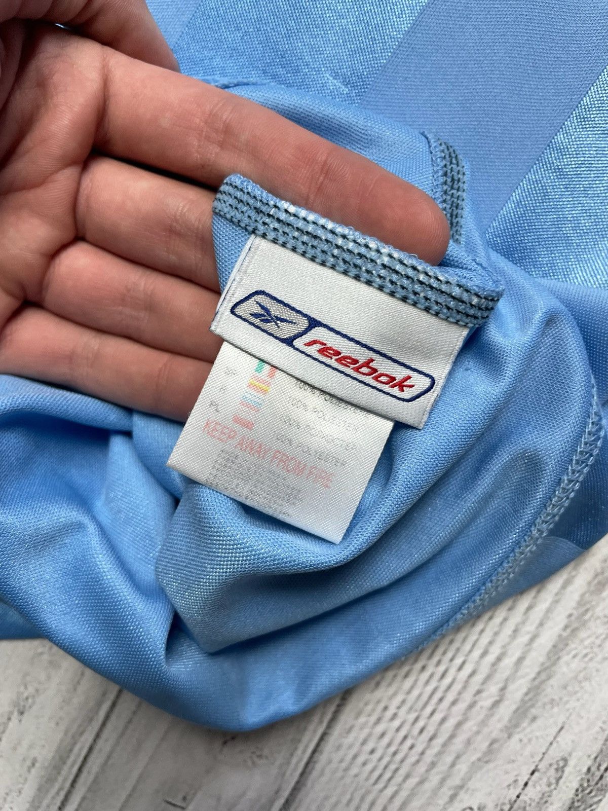 Reebok × Vintage Vintage Reebok Manchester City soccer jersey size L blue Size US L / EU 52-54 / 3 - 8 Thumbnail