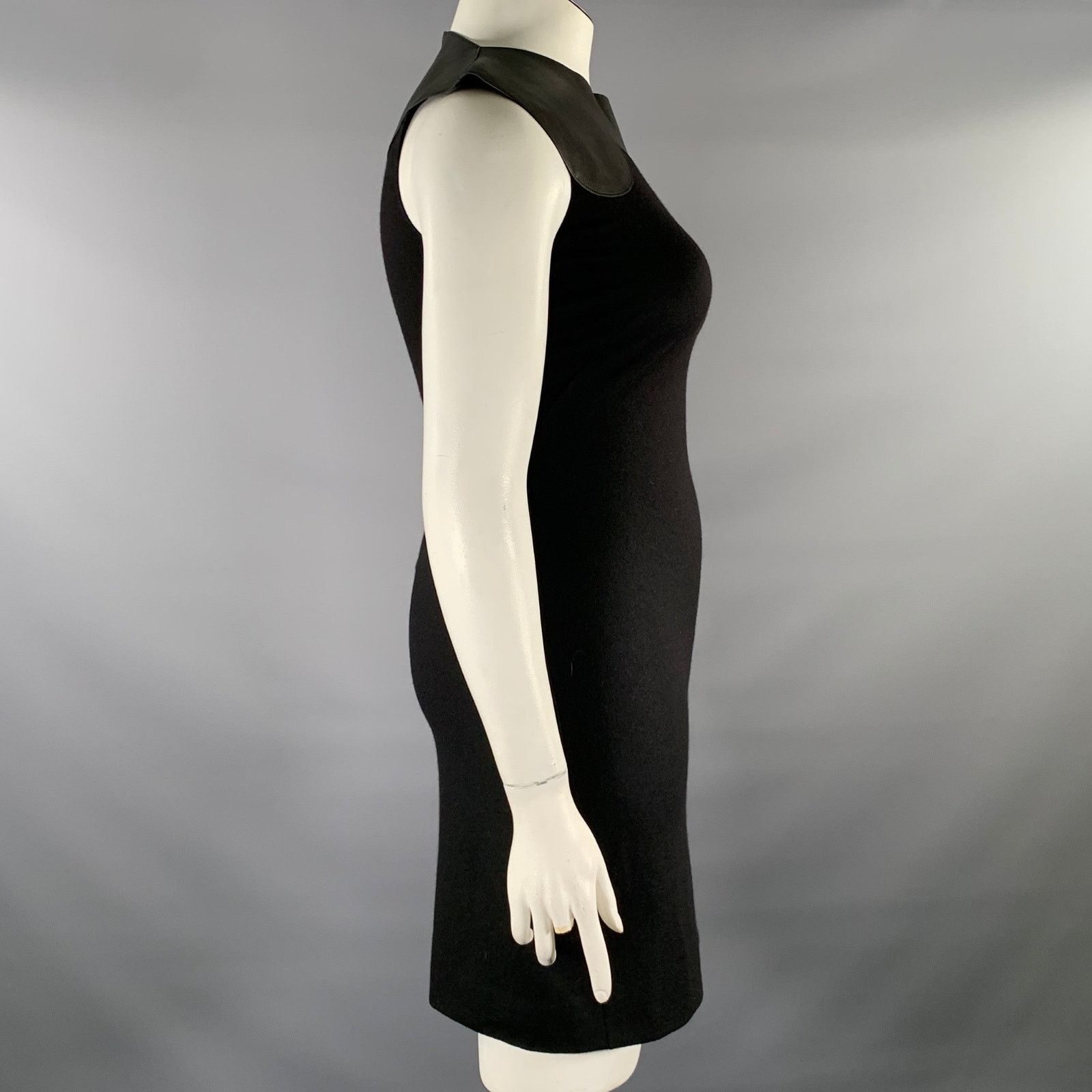 Bottega Veneta BOTTEGA VENETA Size S Black Wool Heather Sleeveless Dress Size S / US 4 / IT 40 - 3 Thumbnail