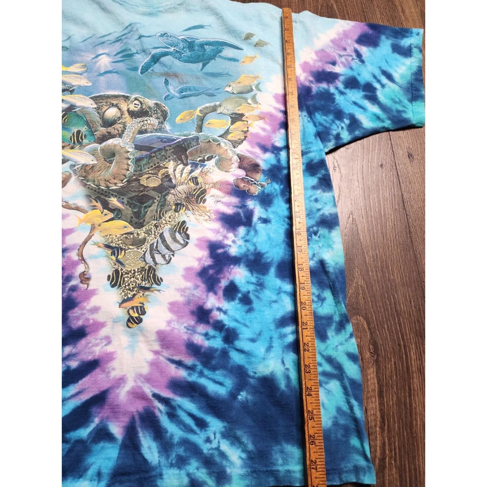 Liquid Blue VINTAGE Liquid Blue Tie Dye T Shirt Mens XL Blue 90s Hippie Ocean Dolphin Size US XL / EU 56 / 4 - 3 Thumbnail