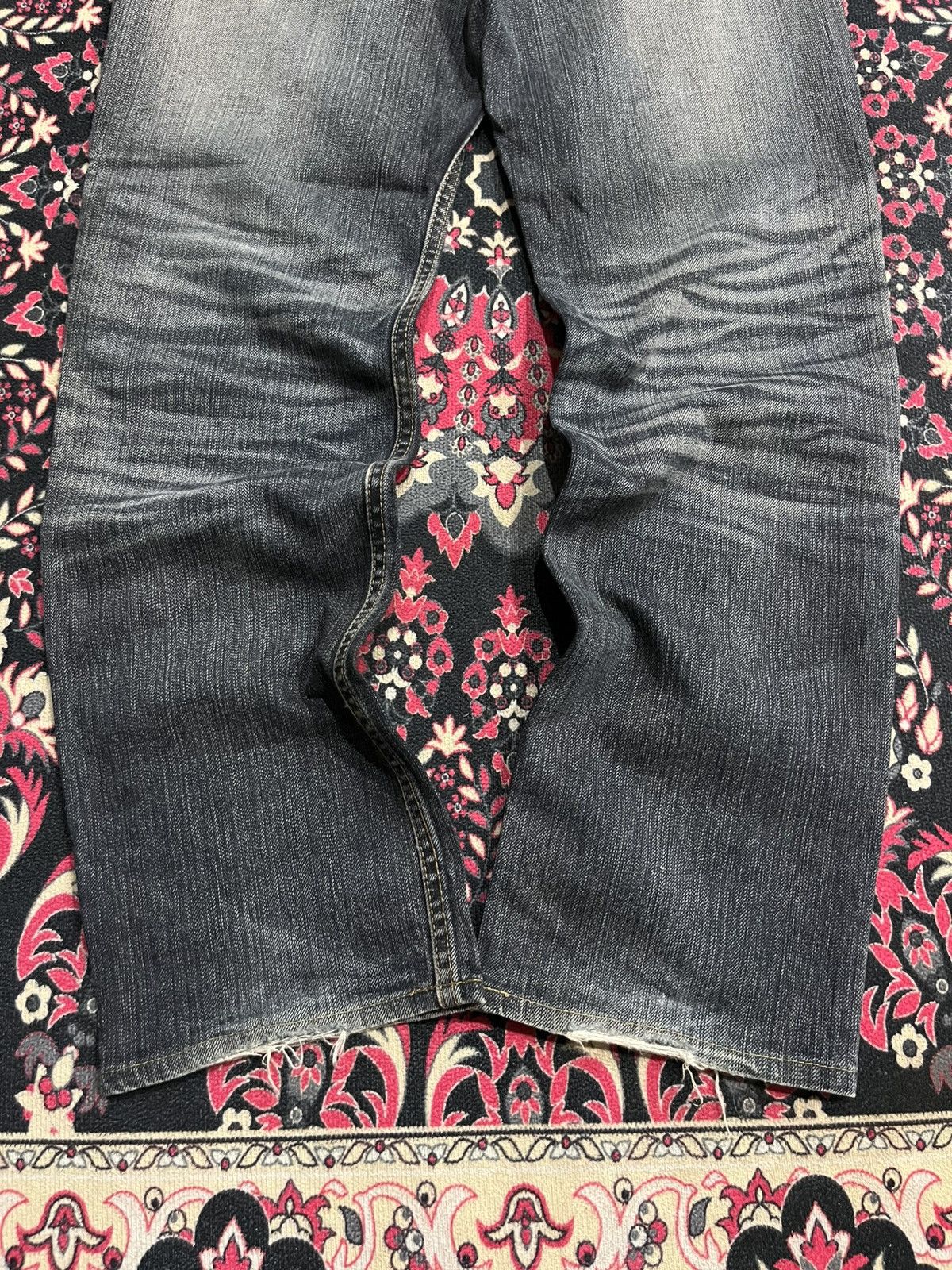 Japanese Brand Difference Rupert Dark Faded Washed Whisker Ripped Jeans Size US 30 / EU 46 - 10 Thumbnail