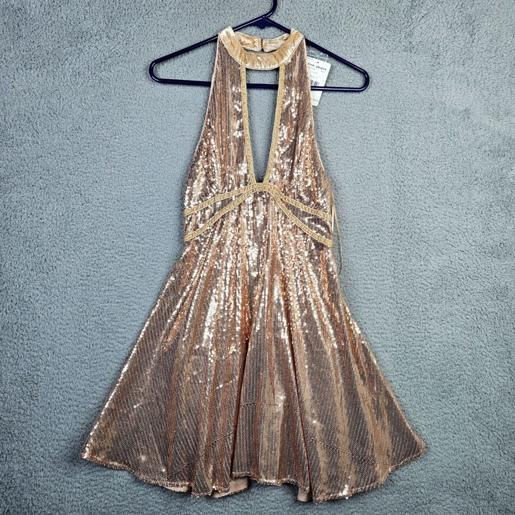 Free People Free People Rose Gold Sequin Sleeveless Dress Size 0 NEW Pink A-Line Womens Size XS / US 0-2 / IT 36-38 - 2 Thumbnail