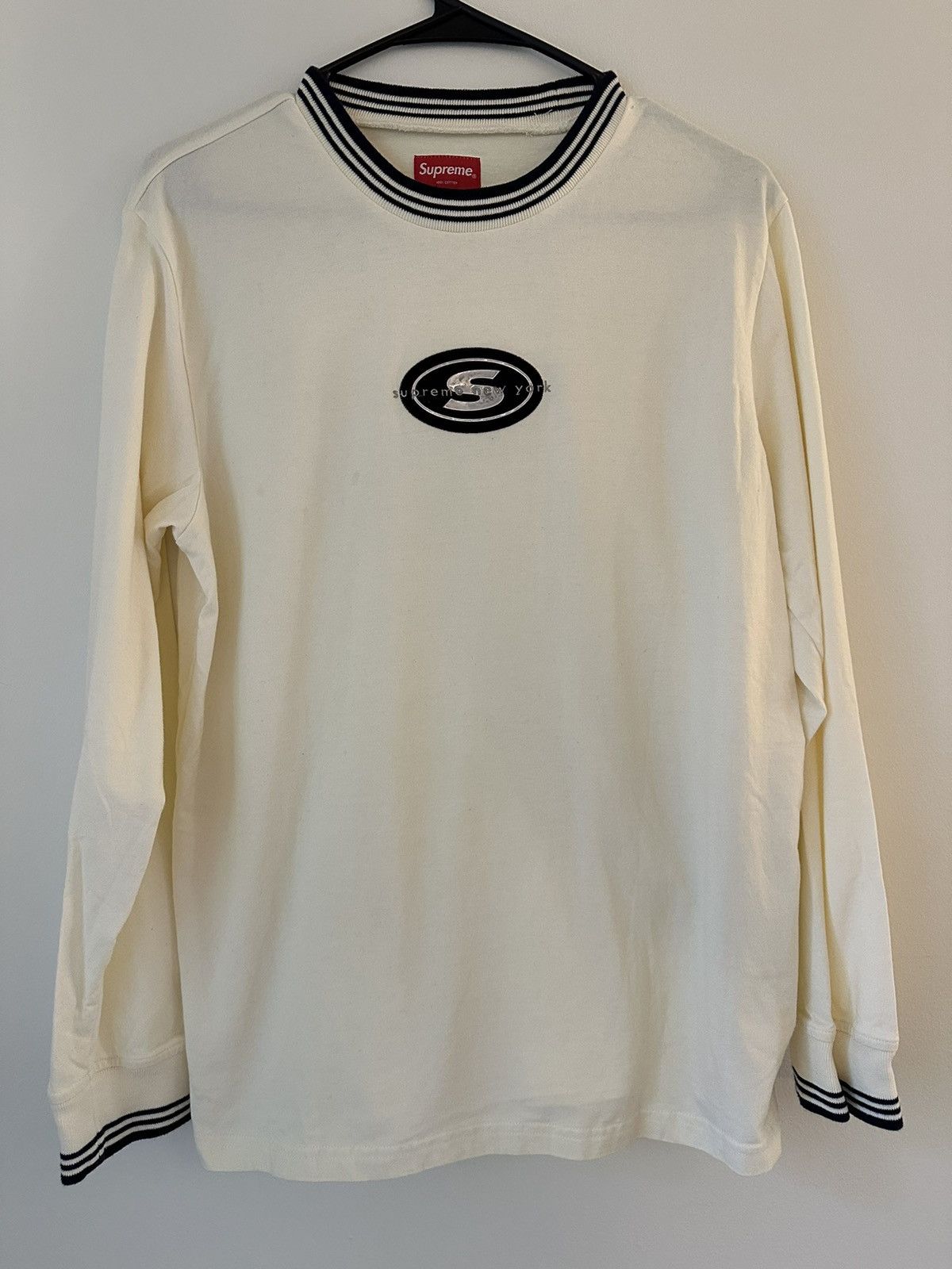 Supreme Supreme Striped Rib Logo L/S Top Tee Size US S / EU 44-46 / 1 - 1 Thumbnail