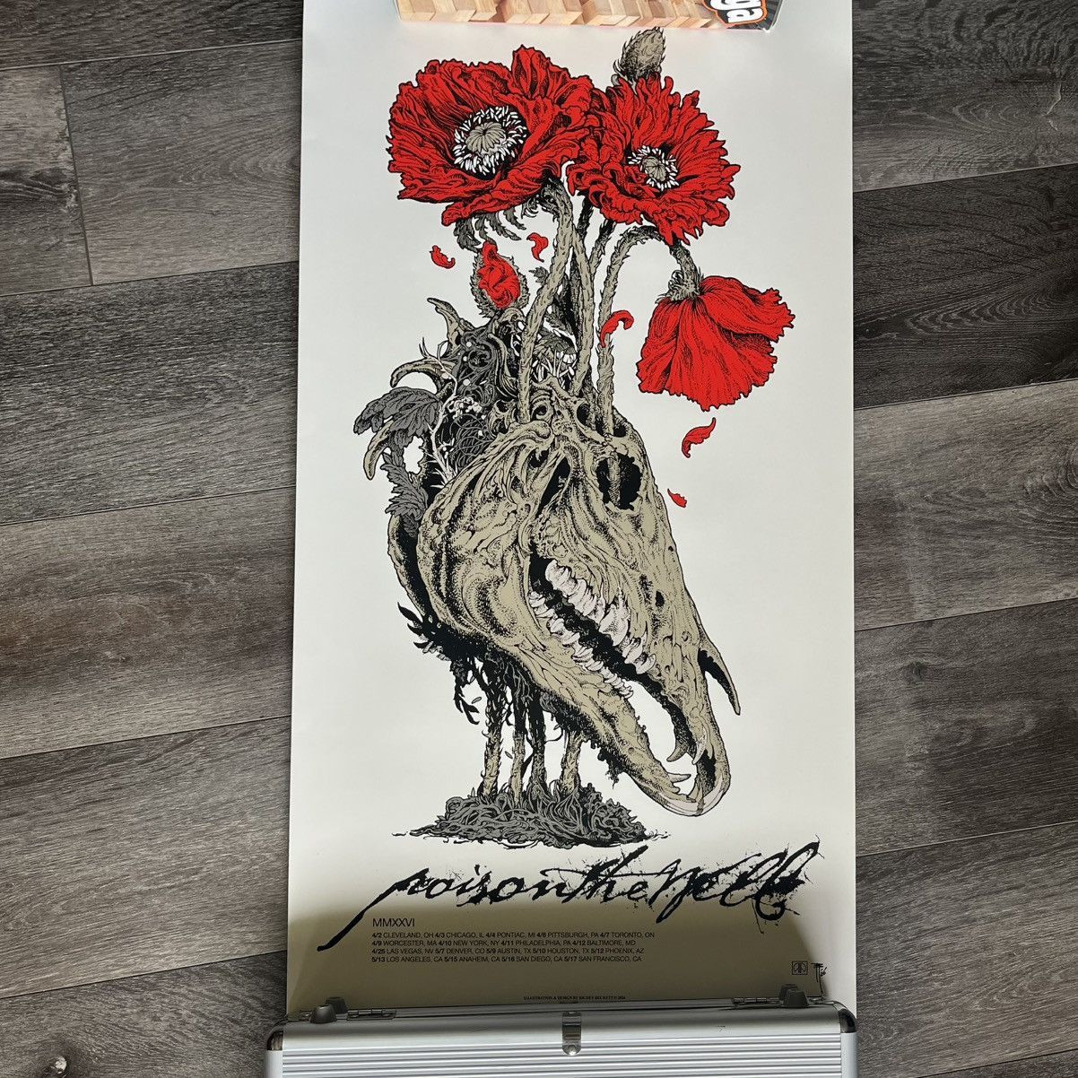 Band Tees Poison the Well 2026 Tour Skull Roses Poster 16x30 Official Size ONE SIZE - 1 Thumbnail