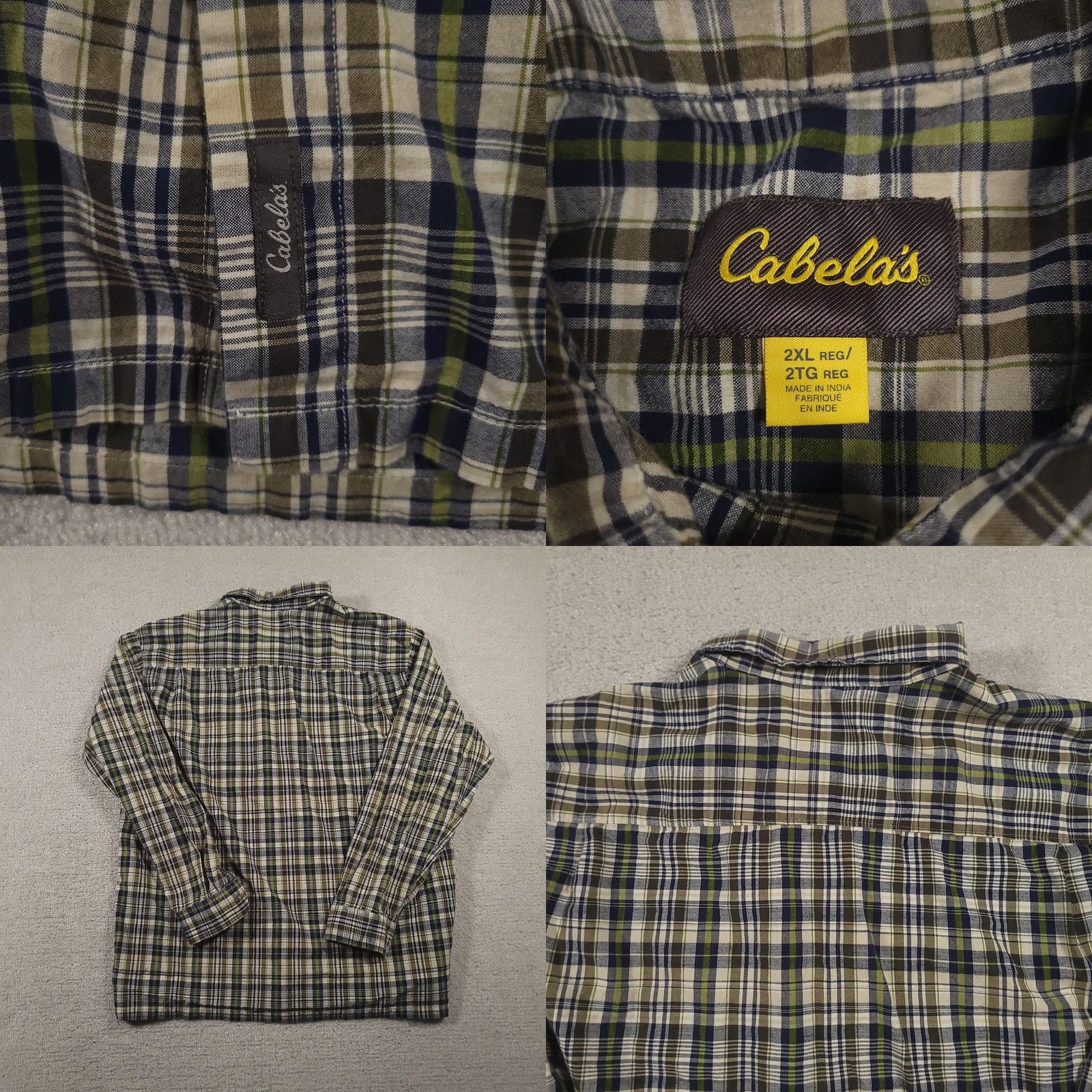 Vintage Cabela's Shirt Mens 2XL Plaid Green Blue Button-Down Long Sleeve Outdoor Casual Size US XXL / EU 58 / 5 - 8 Thumbnail