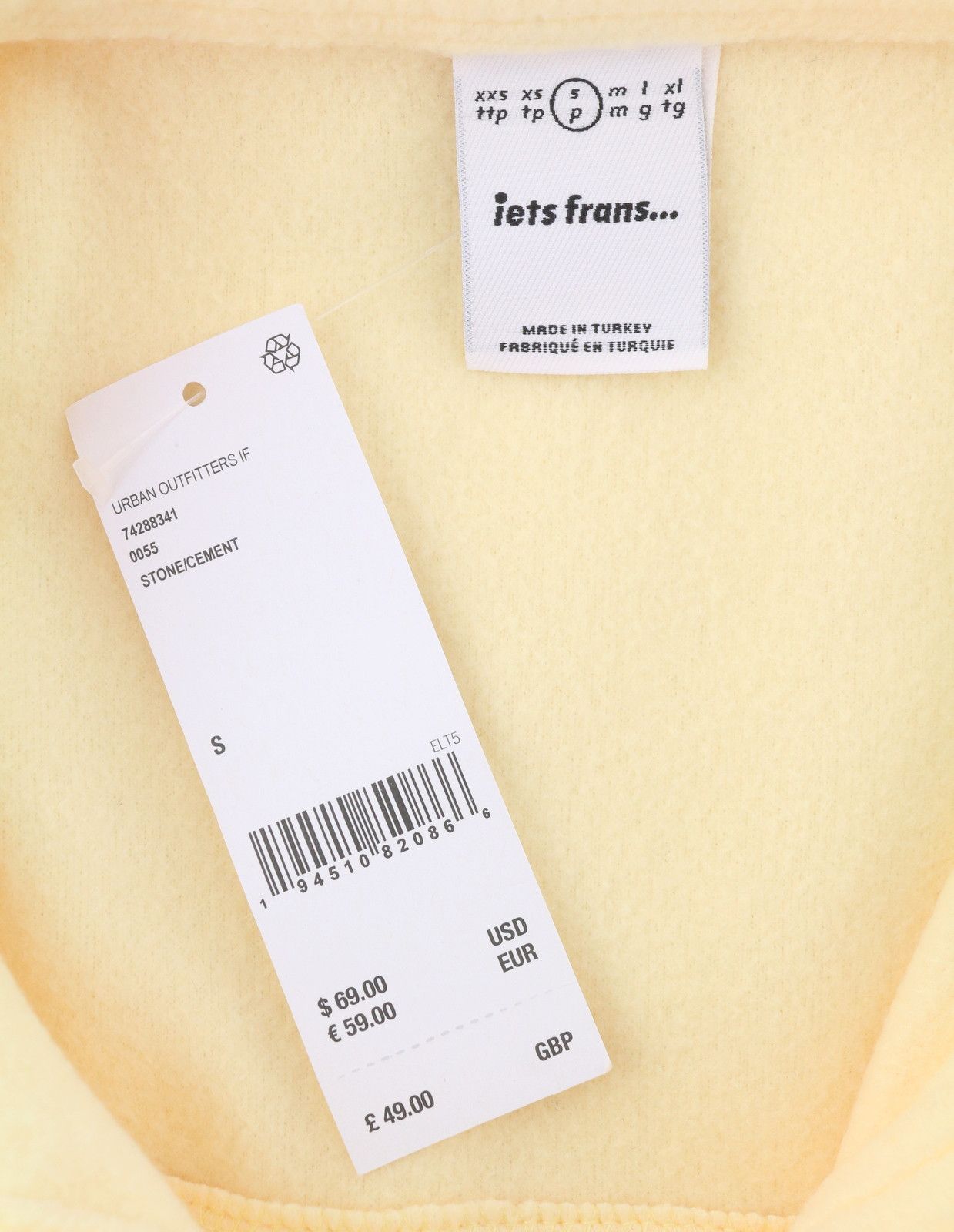 Other IETS FRANS S Light Yellow Fleece Button-Up 88039 Size S / US 4 / IT 40 - 7 Thumbnail