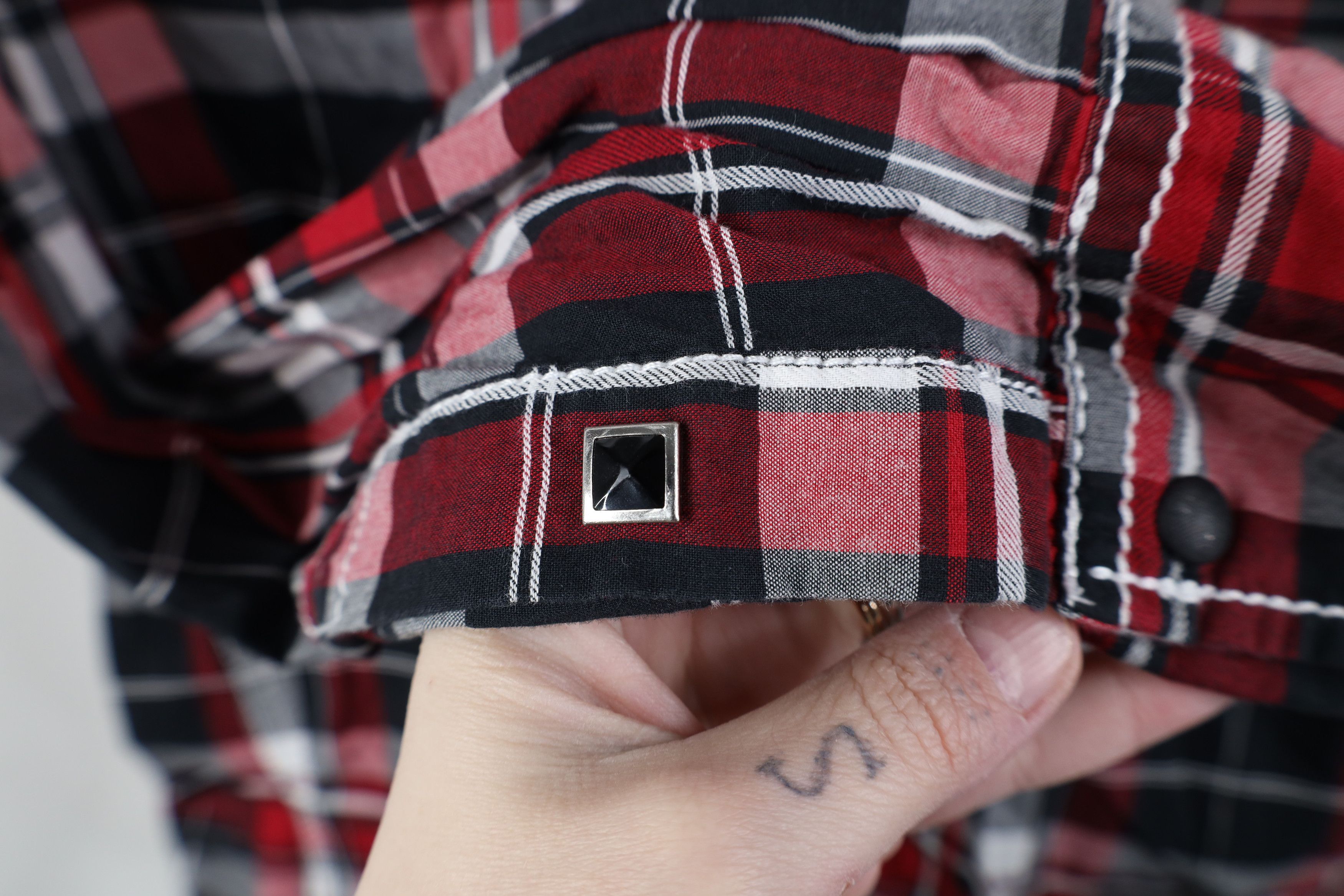 Vintage Buckle BKE Black Fit Thick Stitch Snap Button Shirt Plaid Size US L / EU 52-54 / 3 - 9 Thumbnail