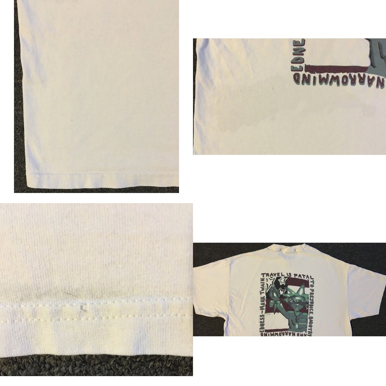 Vintage VINTAGE NAU World Citizen Distressed Shirt XL White Men T-Shirt 90s Grunge University Arizona 80s Hip Hop Rock Campus USA Size US XL / EU 56 / 4 - 10 Thumbnail