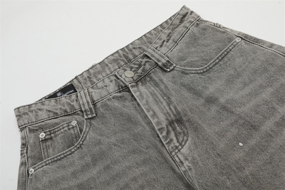 Japanese Brand × Jean Men's loose all-match distressed ink-washed scimitar jeans Size US 32 / EU 48 - 4 Thumbnail