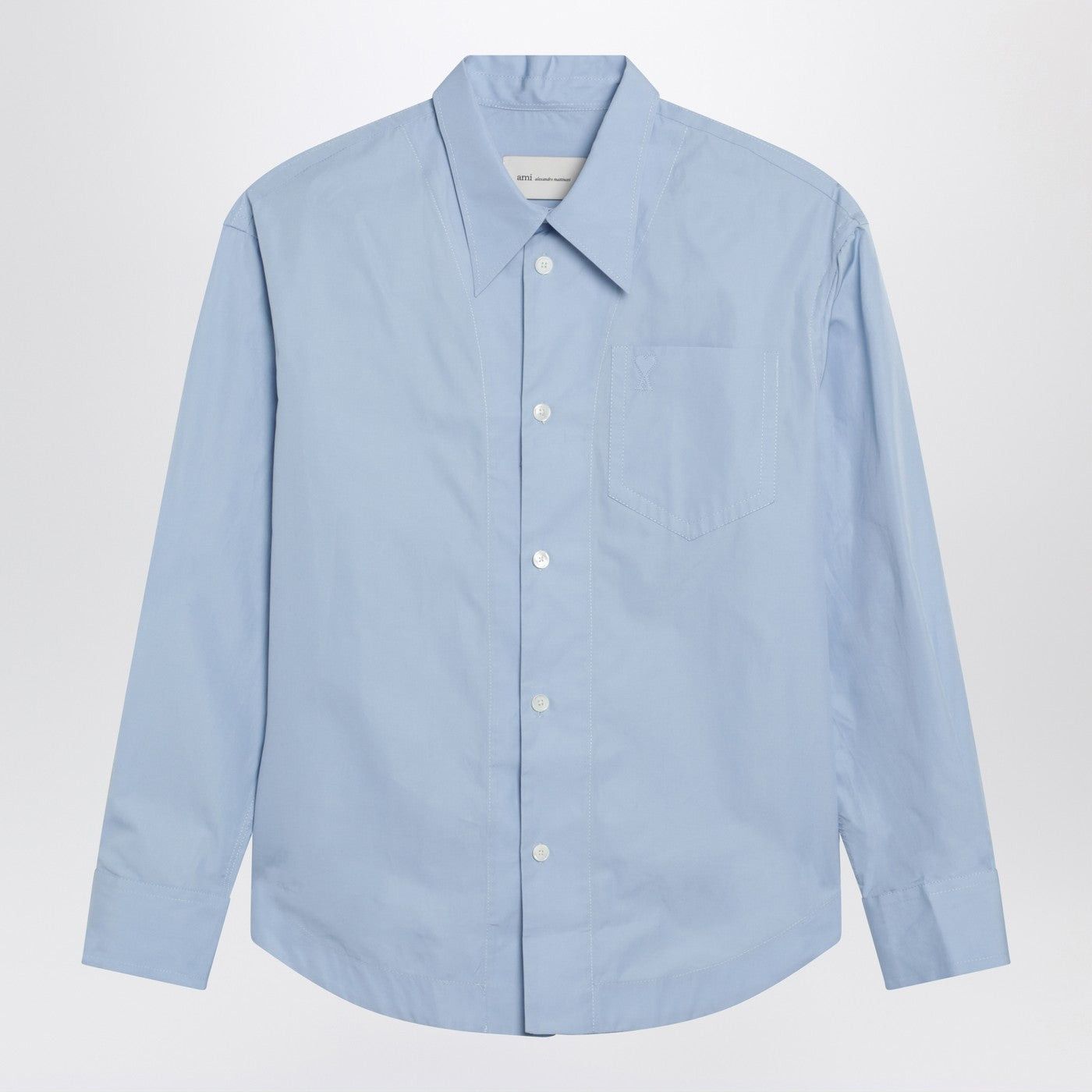 AMI Ami Paris Ami De Coeur Light Blue Shirt Size US M / EU 48-50 / 2 - 1 Thumbnail