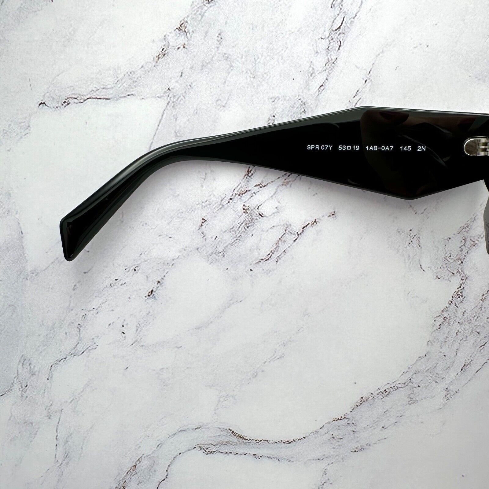 Prada New PRADA Sunglasses Black Acetate Geometric Rectangle Size ONE SIZE - 9 Thumbnail