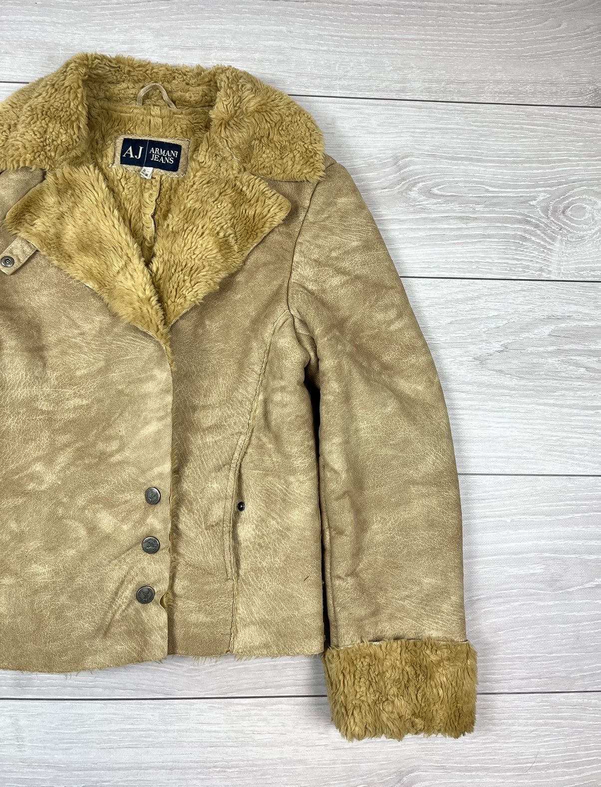 Giorgio Armani Rare Armani Jeans Vintage Y2K Fur Crop Jacket Size M / US 6-8 / IT 42-44 - 2 Thumbnail
