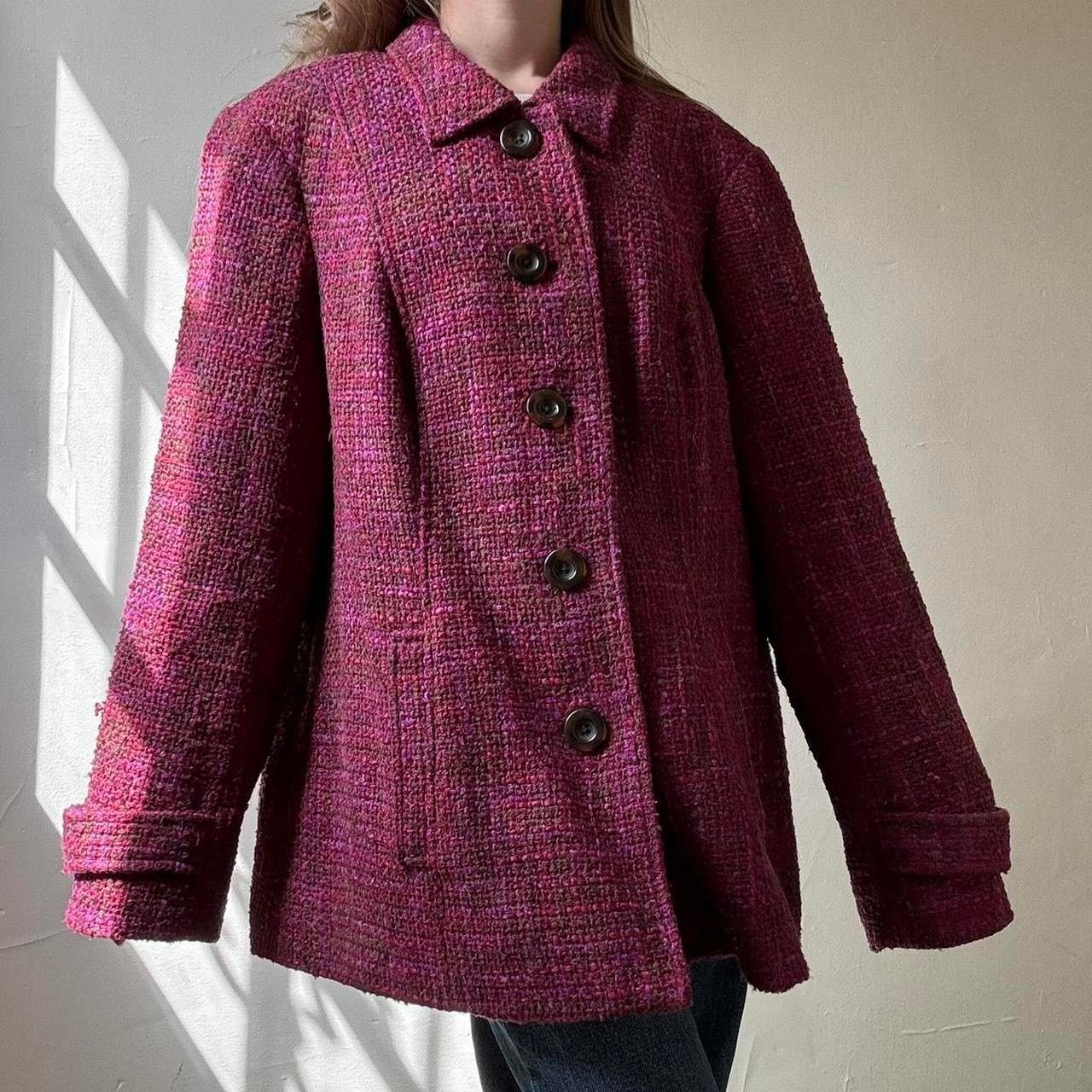Coldwater Creek Coldwater Creek Purple Green Tweed Peacoat 18 Preppy Grandma Size XXL / US 16-18 / IT 52-54 - 2 Thumbnail