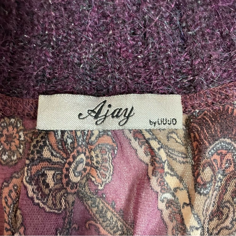 Other AJAY by LIU JO Long Sleeve Paisley Knit Neck Mesh Tunic Siz Size L / US 10 / IT 46 - 6 Thumbnail