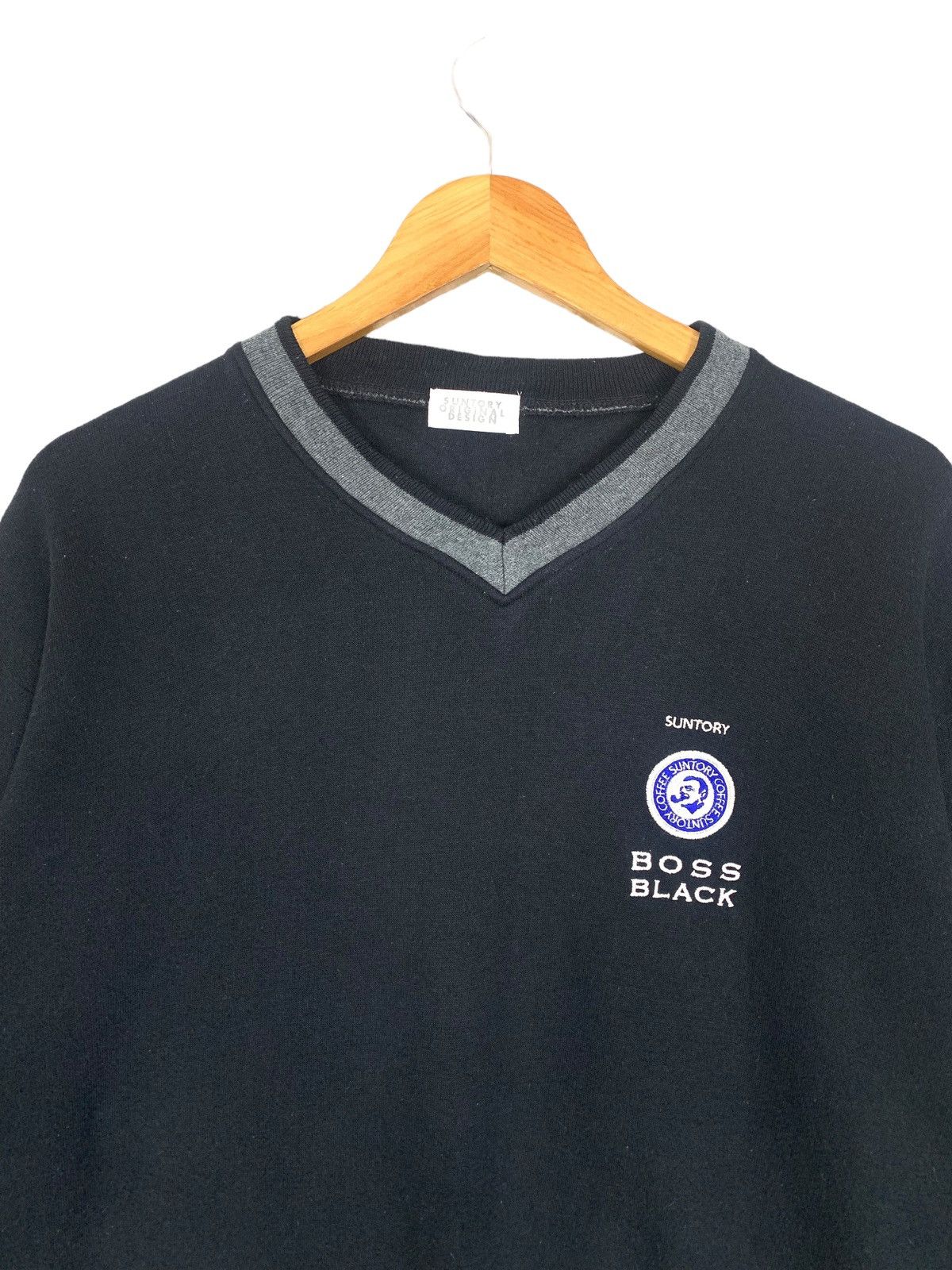 Vintage Suntory Coffee Boss Black Suntory Original Design Vneck Size US M / EU 48-50 / 2 - 3 Thumbnail