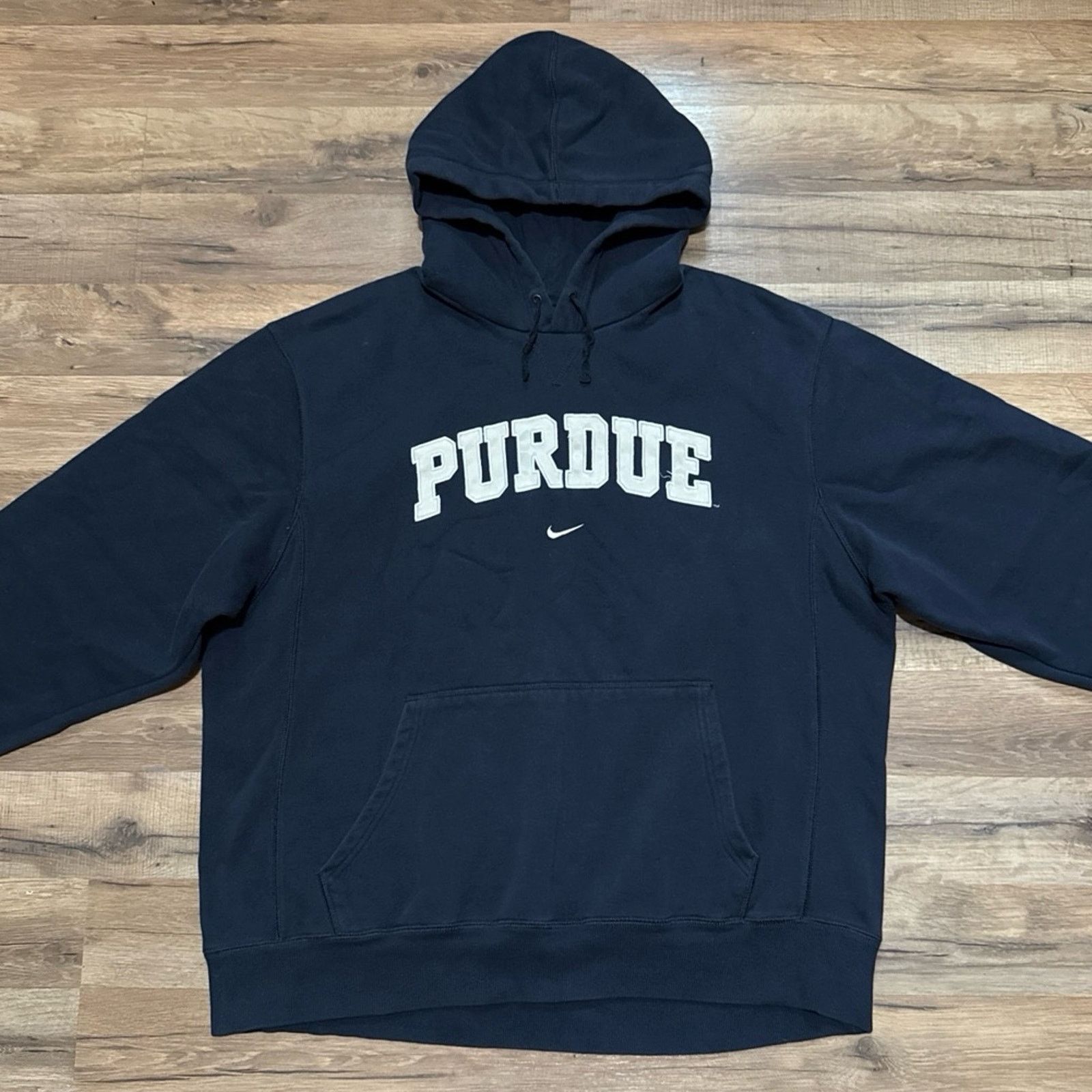 Nike Y2K Nike Team Purdue Center Swoosh Hoodie Sweatshirt Size US XL / EU 56 / 4 - 2 Thumbnail