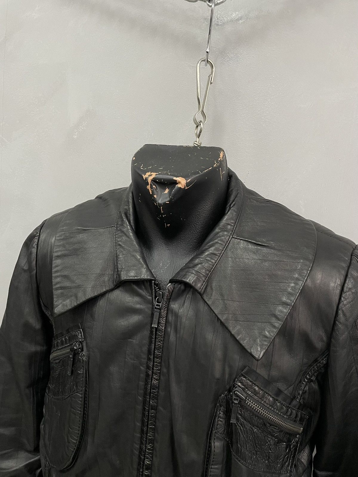 14th Addiction cropped with pockets Jacket Gothic leather Biker Avantgarde Size US S / EU 44-46 / 1 - 4 Thumbnail