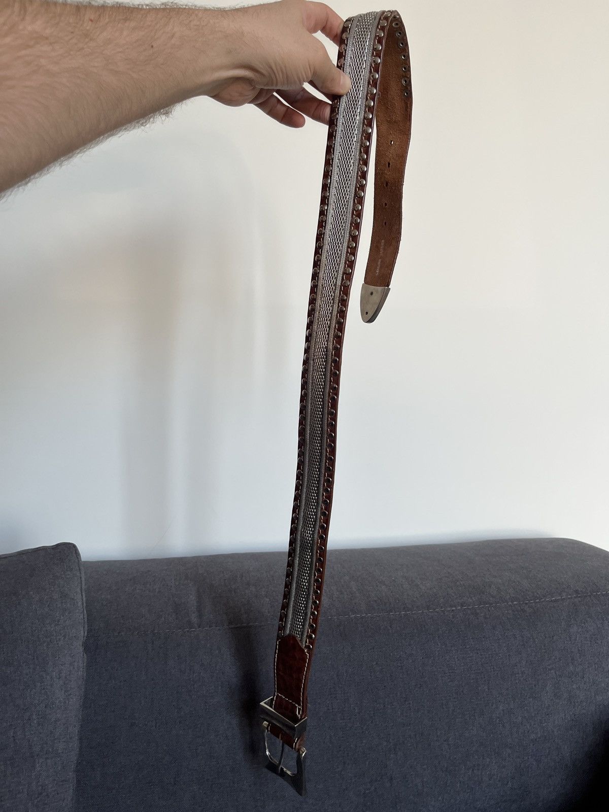 Cowboy Equipment Cheval Design Studio Super Heavy Leather Metallic Belt Size ONE SIZE - 20 Thumbnail