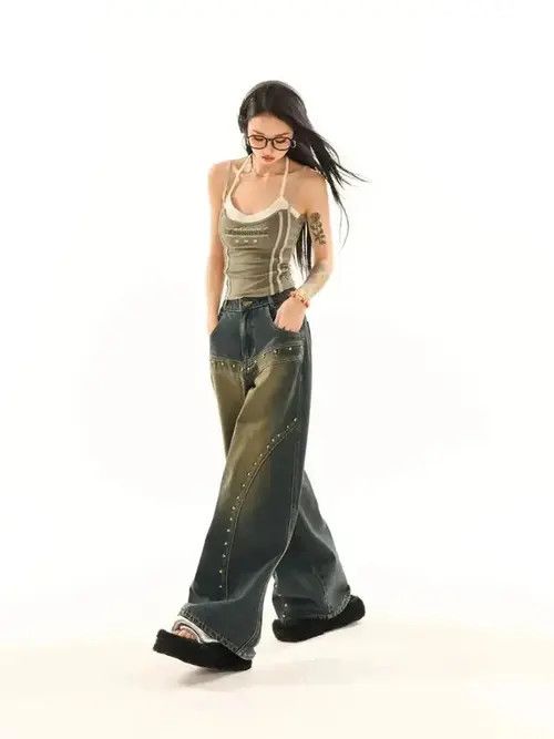 Jean Vintage Washed Blue High Waisted Jeans Size 34" / US 12 / IT 48 - 3 Thumbnail