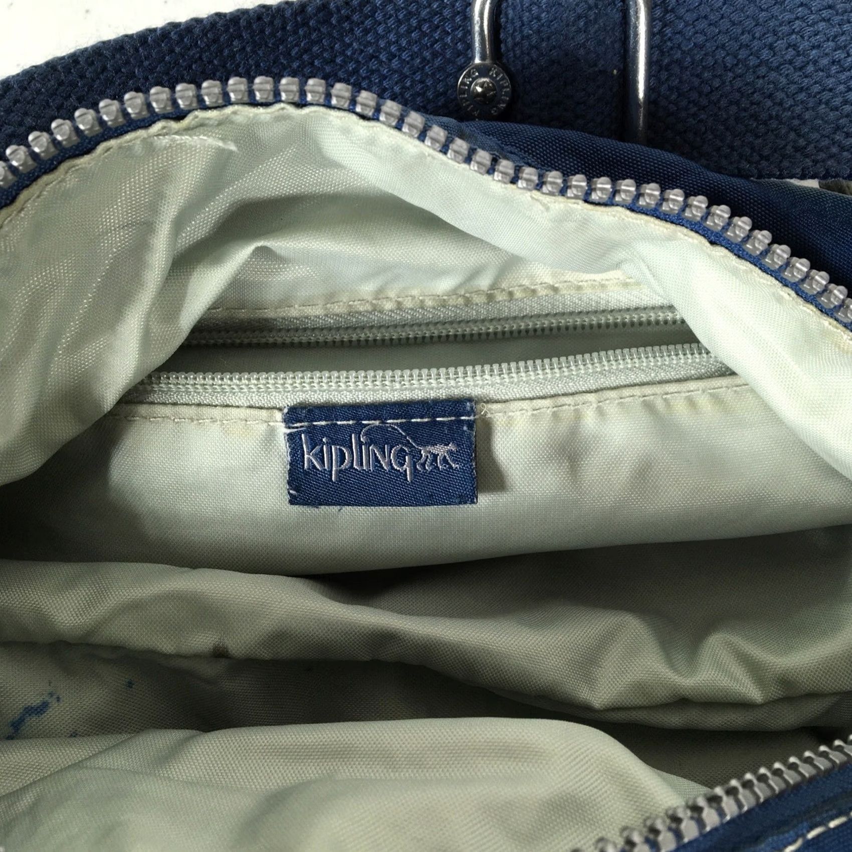 Vintage VINTAGE Kipling Dark Blue Mini Hobo Handbag Purse Shoulder Bag Zip 90s Women’s Size ONE SIZE - 7 Thumbnail